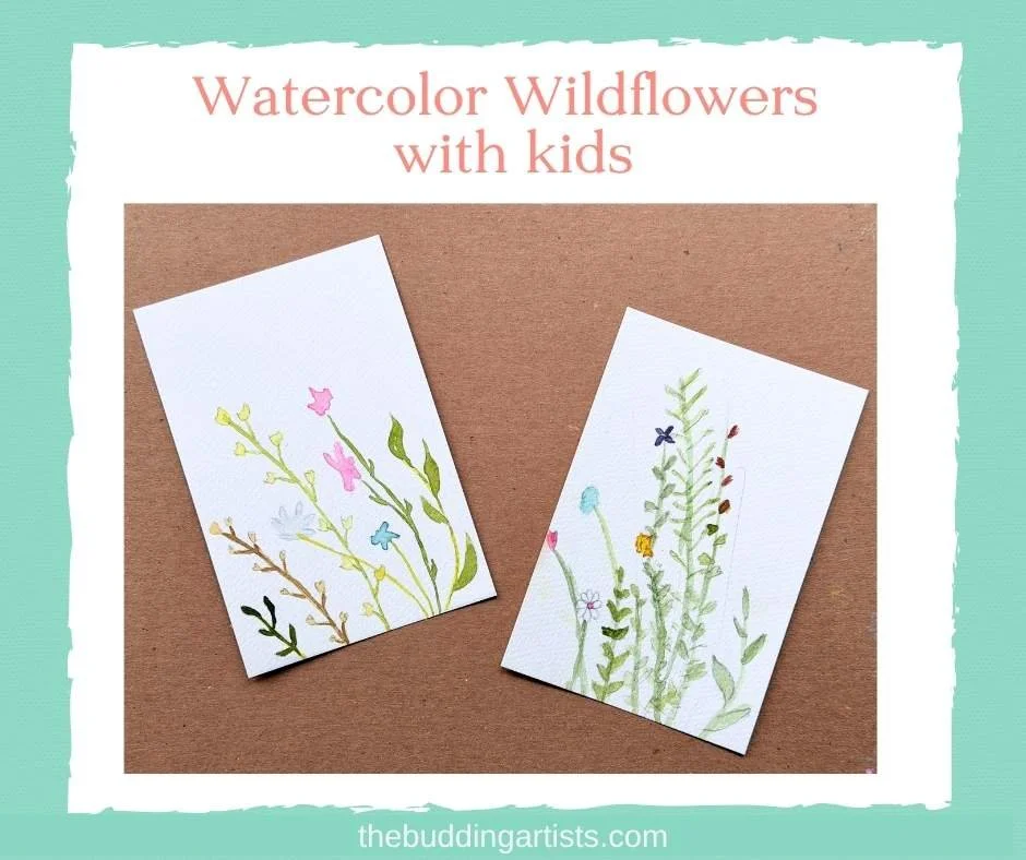 Wildflowers Watercolor Painting for Kids