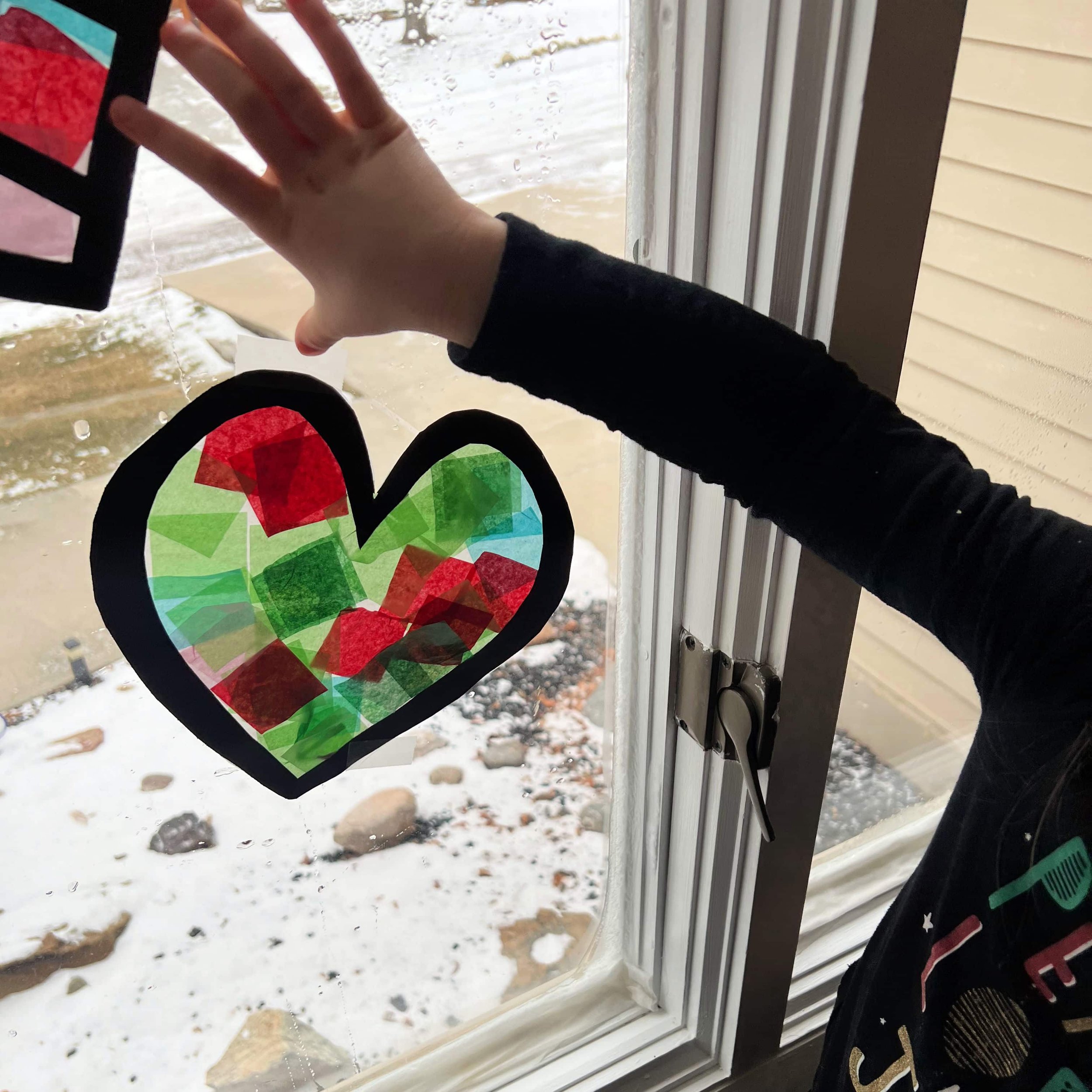 Stained Glass Tissue Paper Heart — The Budding Artists