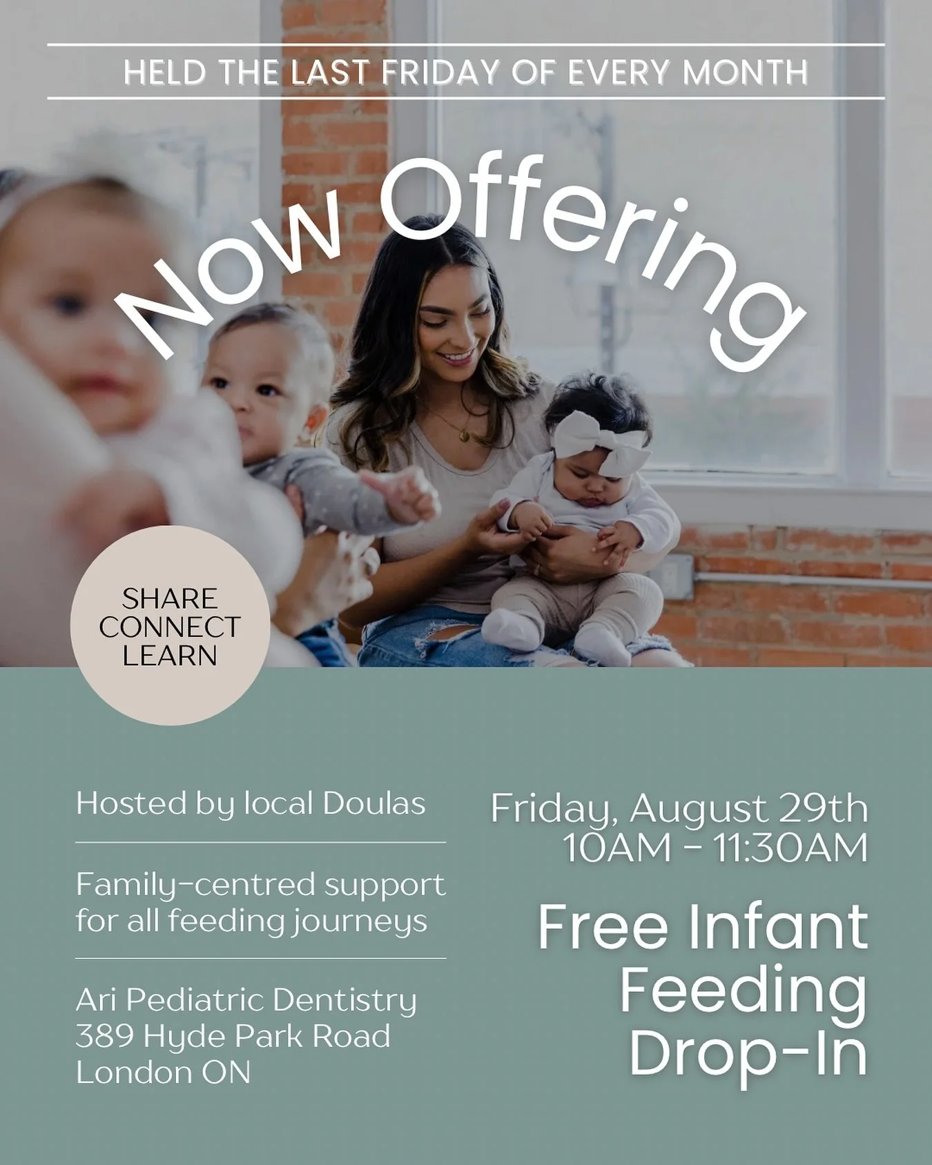 ✨FREE Infant Feeding Drop-in! ✨

We&rsquo;re thrilled to be offering a monthly drop-in group for families navigating infant feeding challenges. 

Body and bottle fed babies welcome! 

Hosted by local Doulas, this will be a warm, judgement-free space 