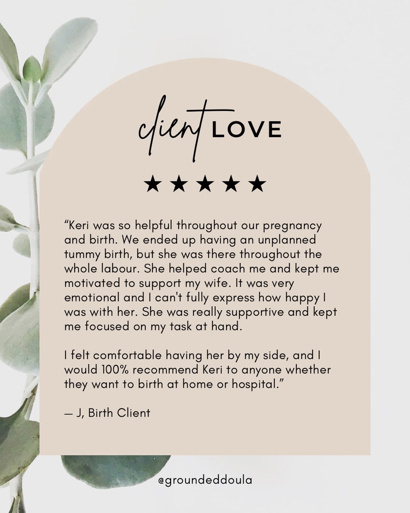 Client Love 💚

Sharing some kind words from some past birth clients.

As your doula, I work with you throughout your pregnancy, to build trust in the process and your strength, knowledge, and confidence leading up to and during your birth. 

I help 
