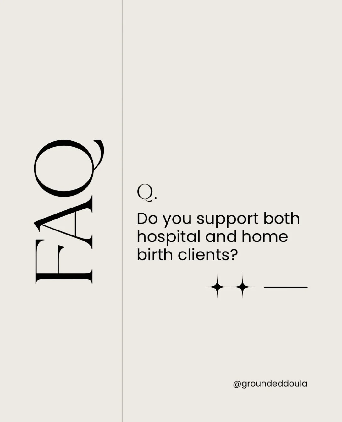 ✨ FAQ Friday! ✨

Q: &ldquo;Do you support hospital and home birth clients?&rdquo;

A: Yes! I support all births for folks in London, Ontario (in-person), and anywhere else virtually.

I&rsquo;m happy to support clients that choose to birth with or wi