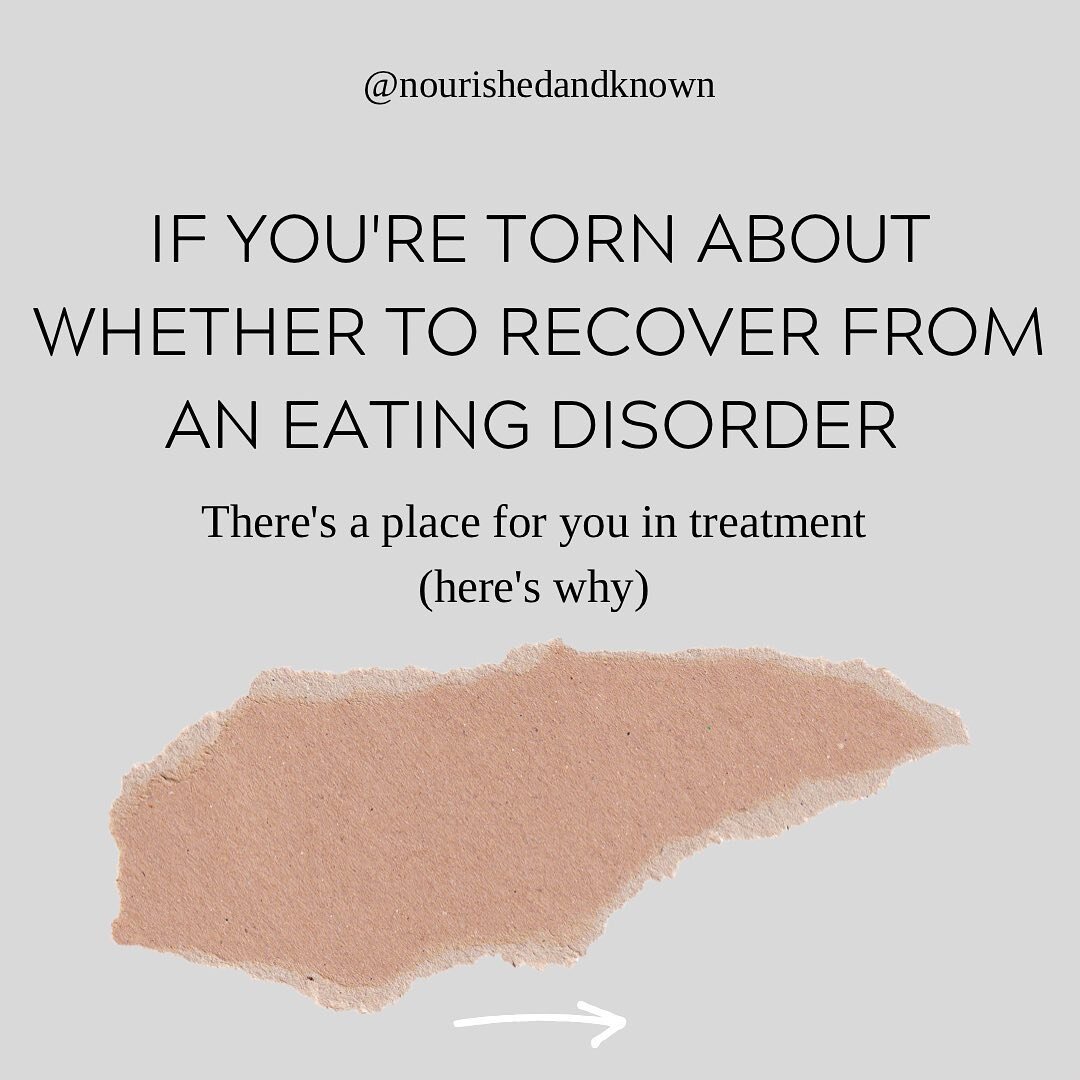 It&rsquo;s natural to be ambivalent in recovery!! I don&rsquo;t think eating disorder professionals normalize feeling torn about whether to recover. Once you make peace with the part (or parts) of you that feel like they need the eating disorder, the