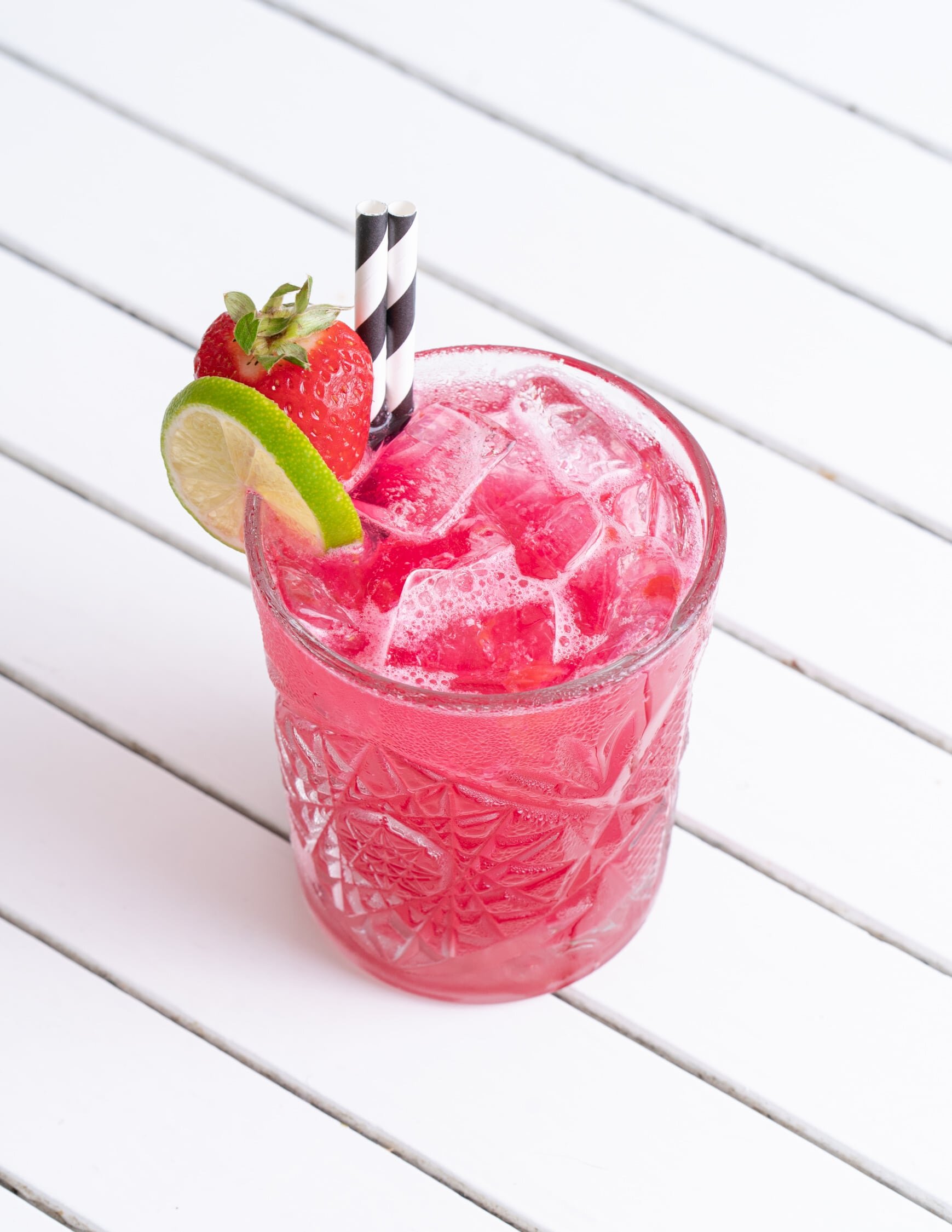 Strawberry and lime cocktail