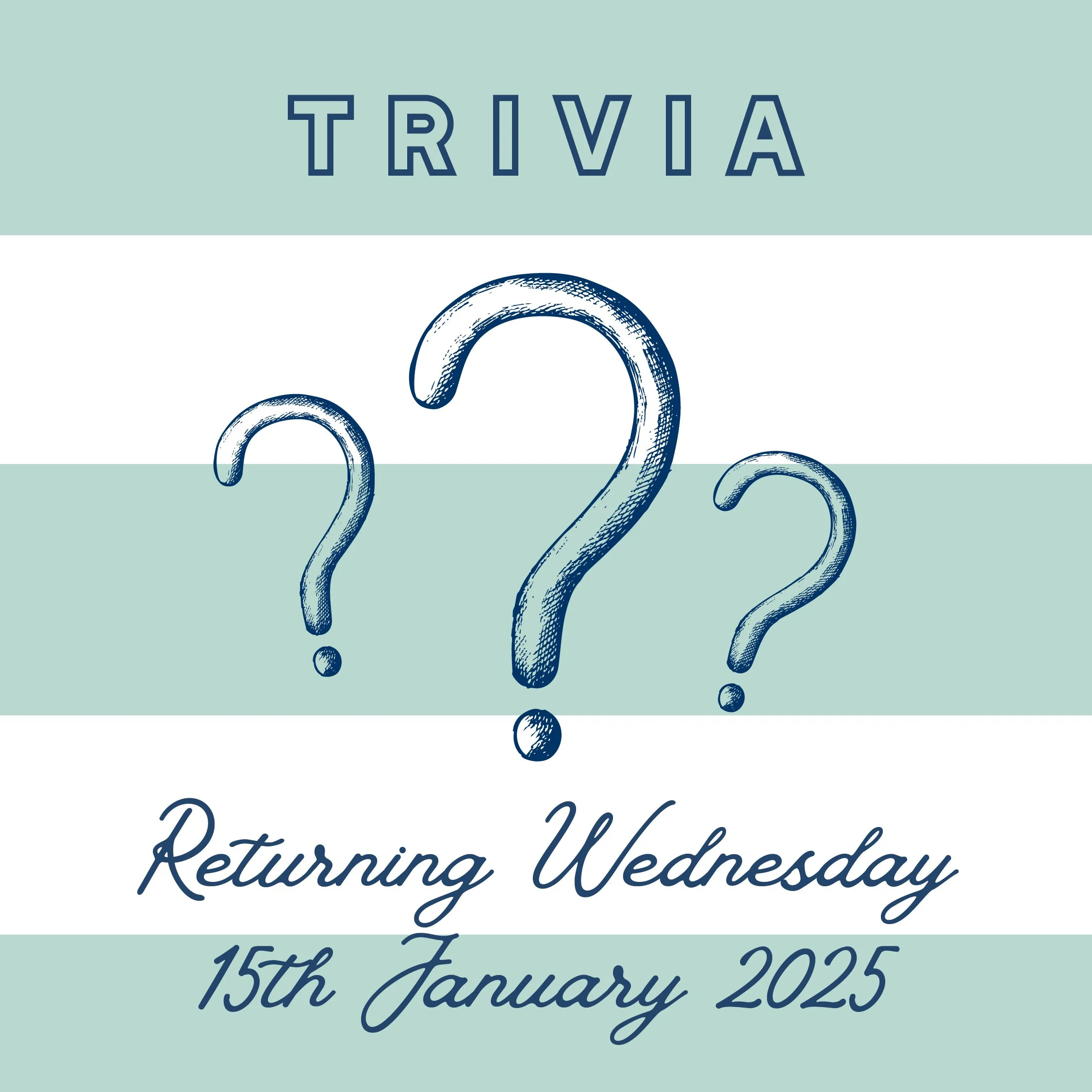 Returning 15th January 2025: Wednesday: Trivia