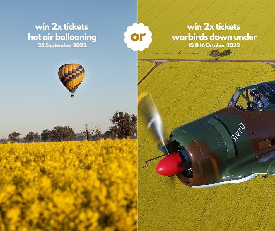 Comp time!! Because we had so much fun with the first competition we are running another 🤩

There will be TWO WINNERS! 
First drawn gets to pick which one they would like, second drawn gets the other! 

🌼 2x hot air balloon tickets with @goldrushba