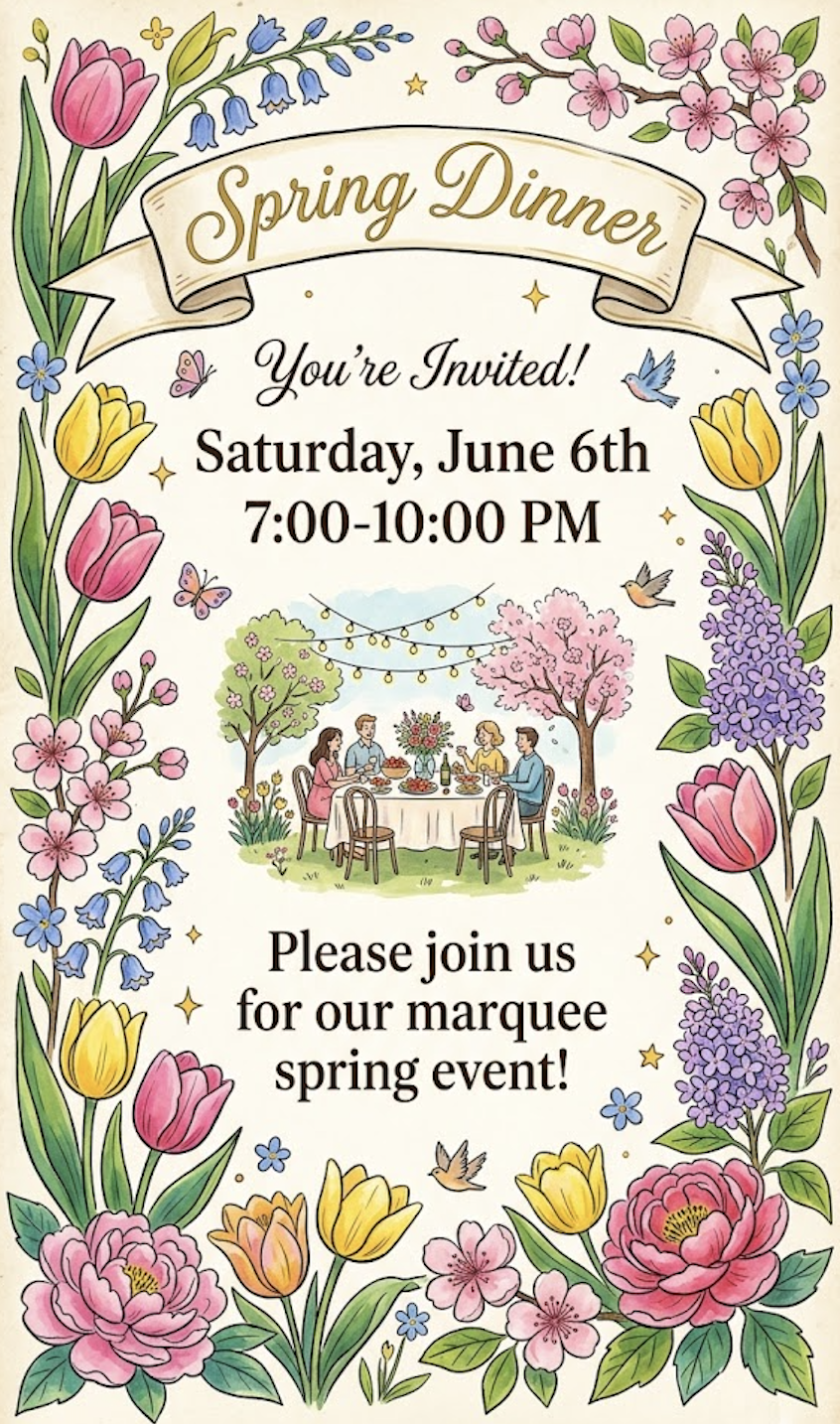 Spring Progressive Dinner