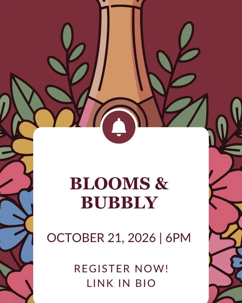Our popular annual event Blooms &amp; Bubbly is just around the corner &mdash; and you won&rsquo;t want to miss it!

Join us for a fun, floral-filled evening featuring beautiful bouquets and bubbly drinks. Our talented friends from Piece &amp; Pollen