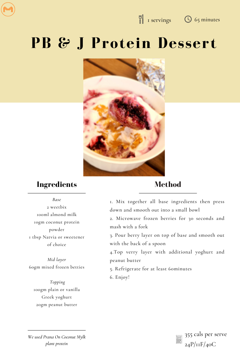 PB & J Protein Dessert — Macros, Muscles & Mindset