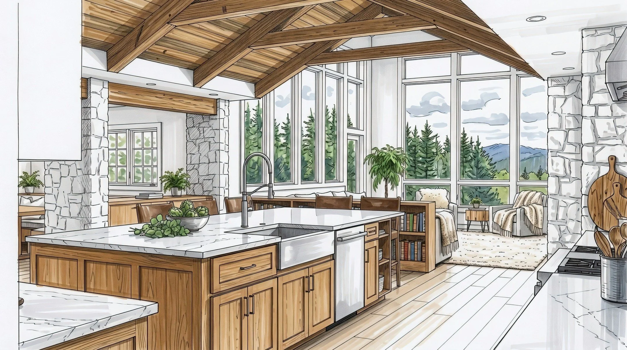 Mountain Kitchen with Mountain Views