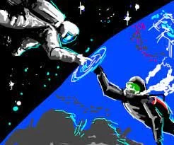 Astronaut and diver come together