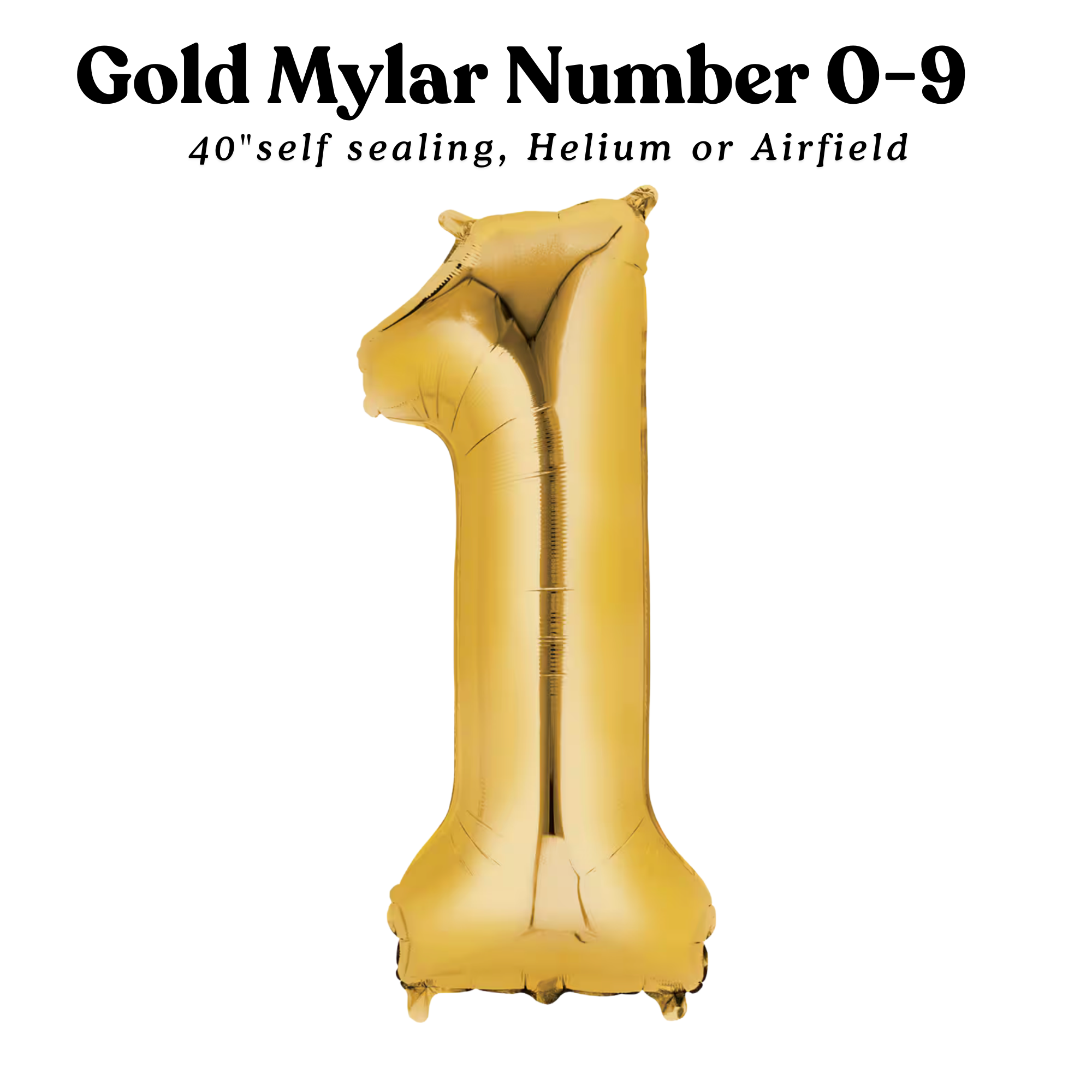 Gold Mylar Number 0-9