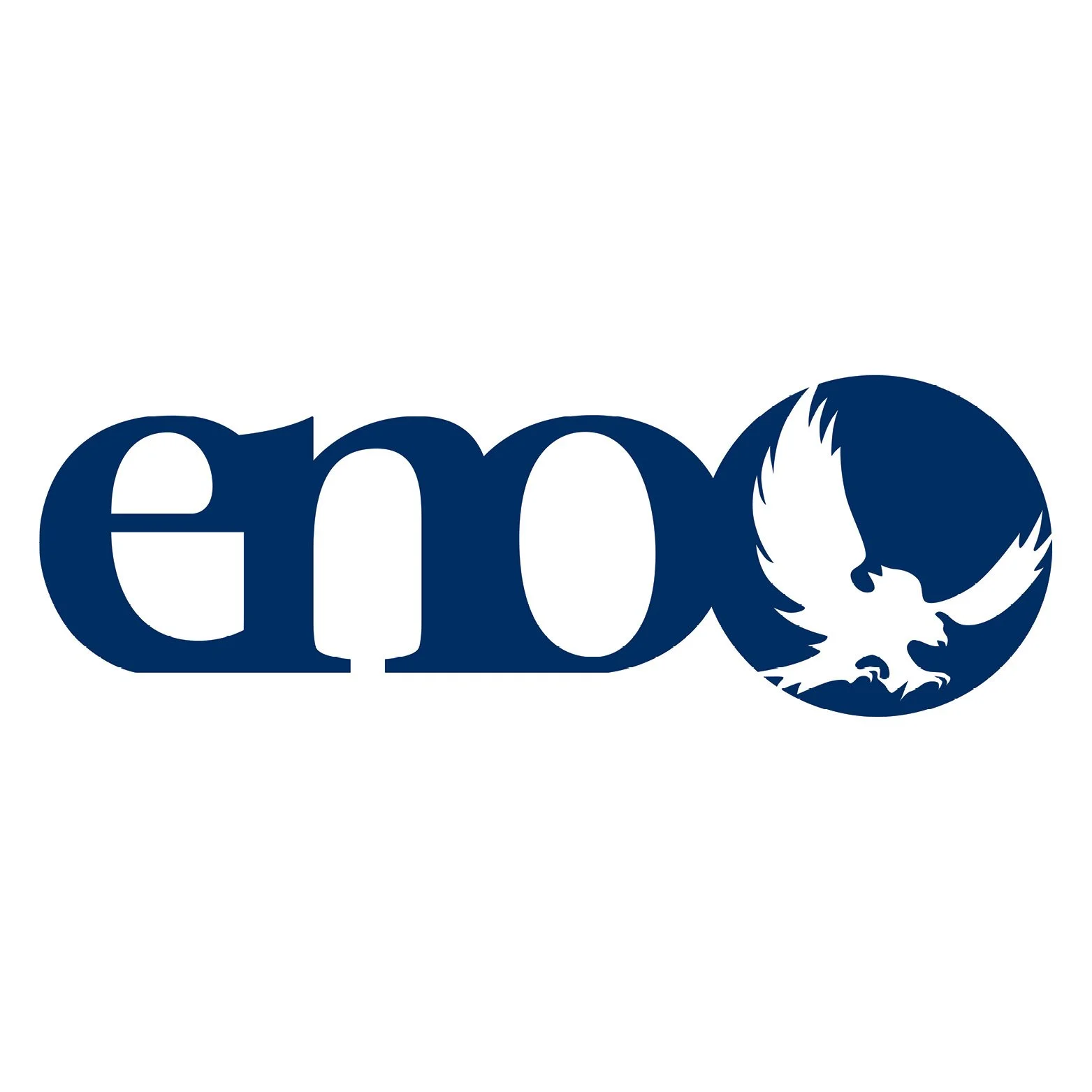 ENO logo with an eagle on a dark blue background.