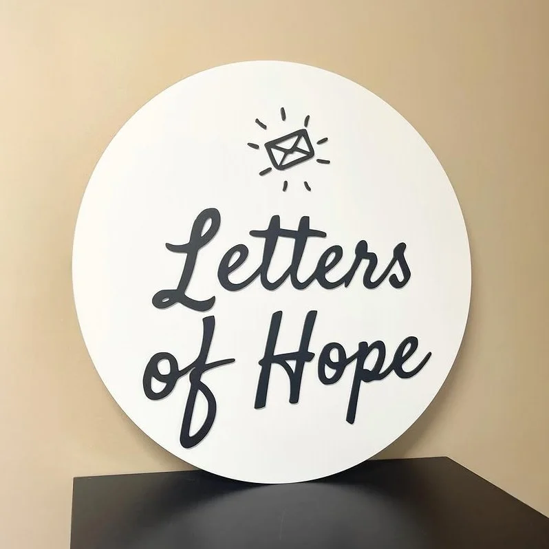 Business sign for Letters of Hope