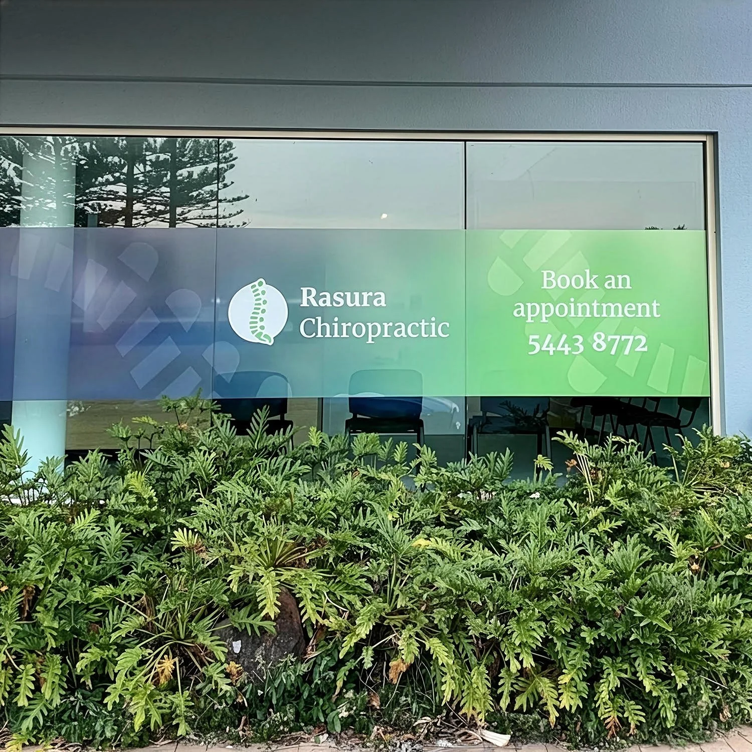 Front of the Rasura Chiropractic clinic in Alexandra Headland, Sunshine Coast, QLD