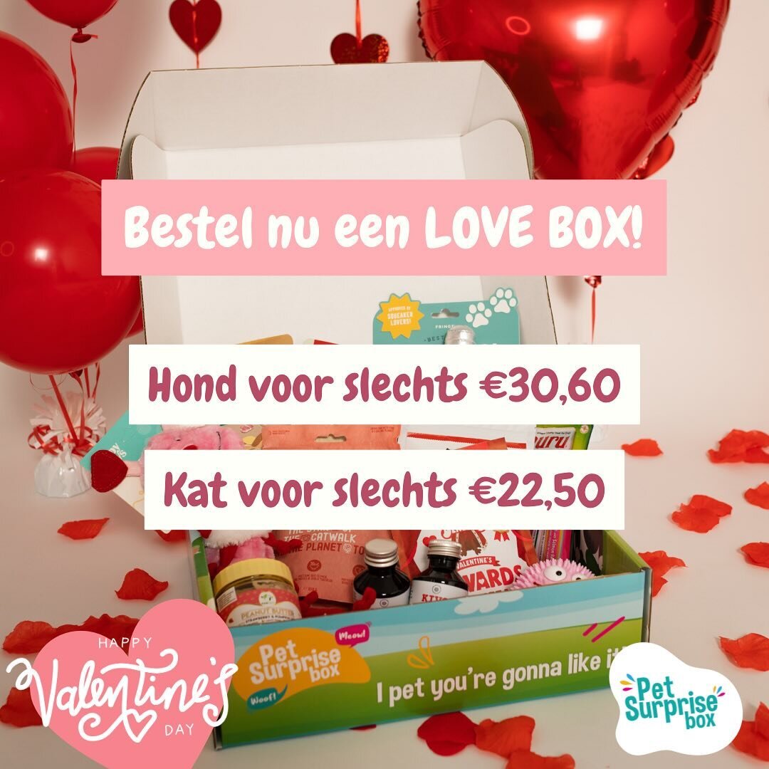 Een doos vol liefde 🥰 
Heb jij al een Valentijns cadeau? 💝 

Bestel hem snel! Nu in promo 🤩🎁😘 Nog maar een paar dagen enkel te bestellen in pre order! 🐾❣️

Een uniek cadeau om je viervoeter te verassen. 😍

#valentijn #honden #katten #verrassin