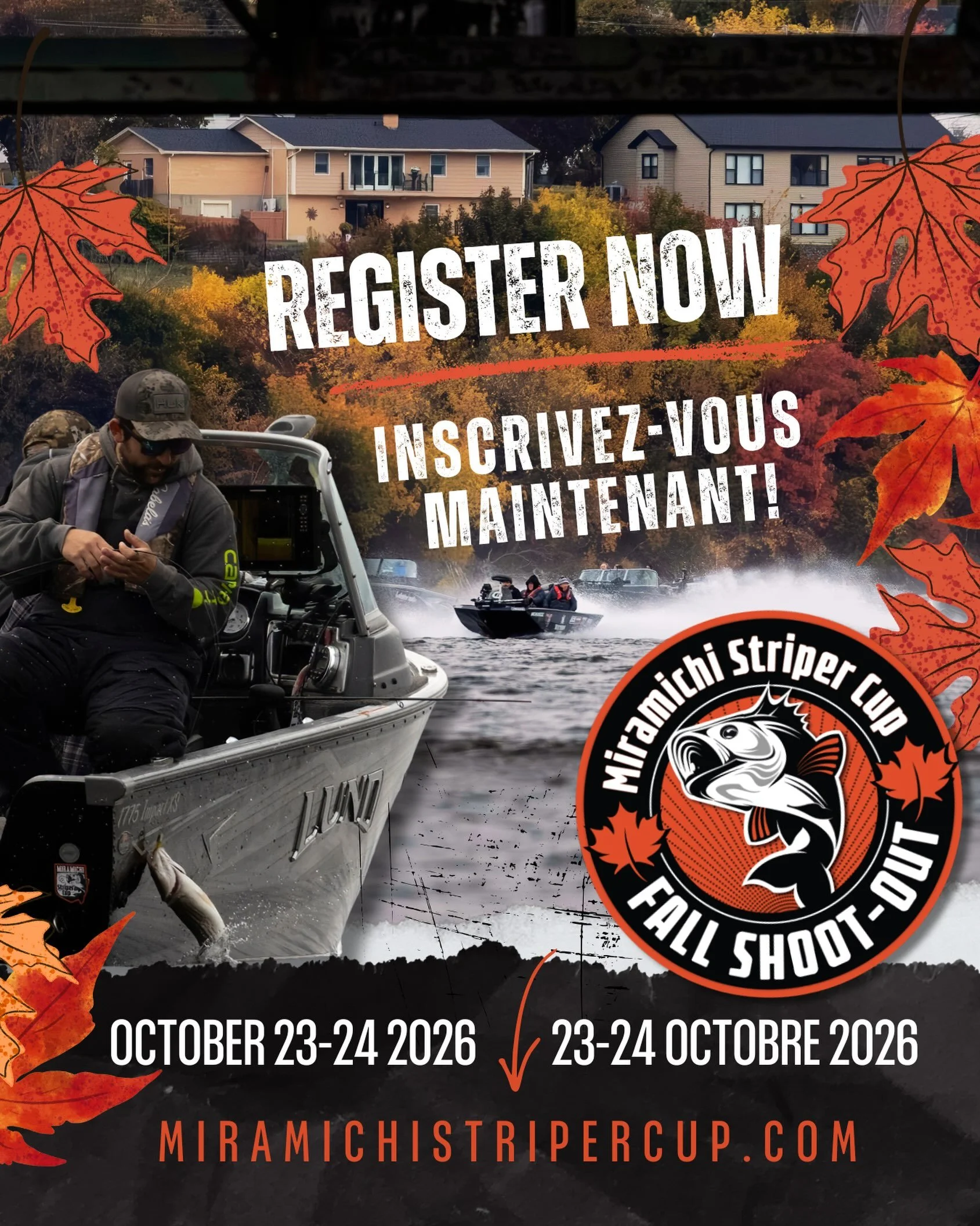 The countdown is on!
The 2026 Miramichi Striper Cup Fall Shoot-Out is happening October 23&ndash;24, 2026.

💰 First Place takes home $10,000!

Get your team together and join us for another great weekend of striped bass fishing on the Miramichi.

👉