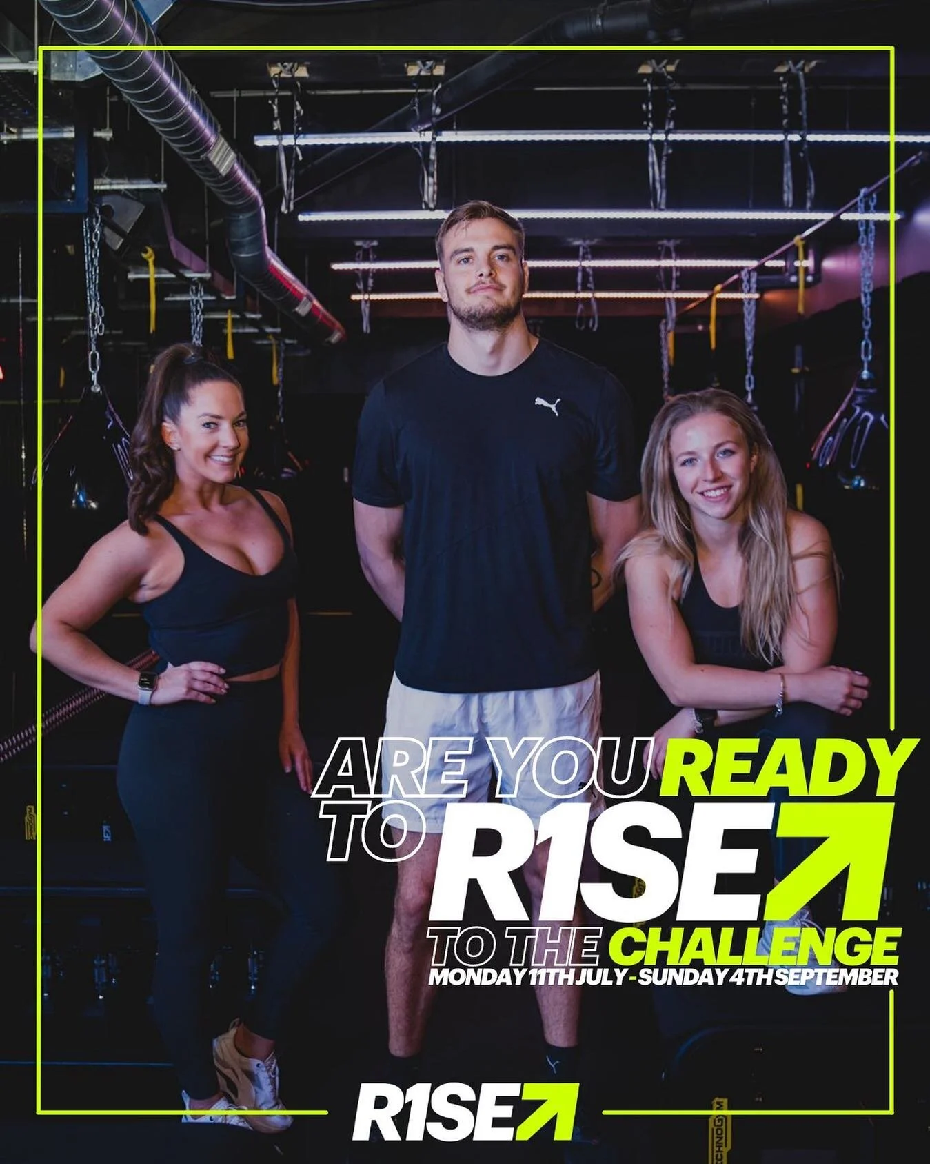 Are you ready to R1SE to the CHALLENGE? 👀↗️

We are kicking off our 8 week summer challenge with our very own GR1ND WEEK challenge starting Monday 11th - Sunday 17th July where we will be challenging you to complete 7 classes in 7 days! 

This is al