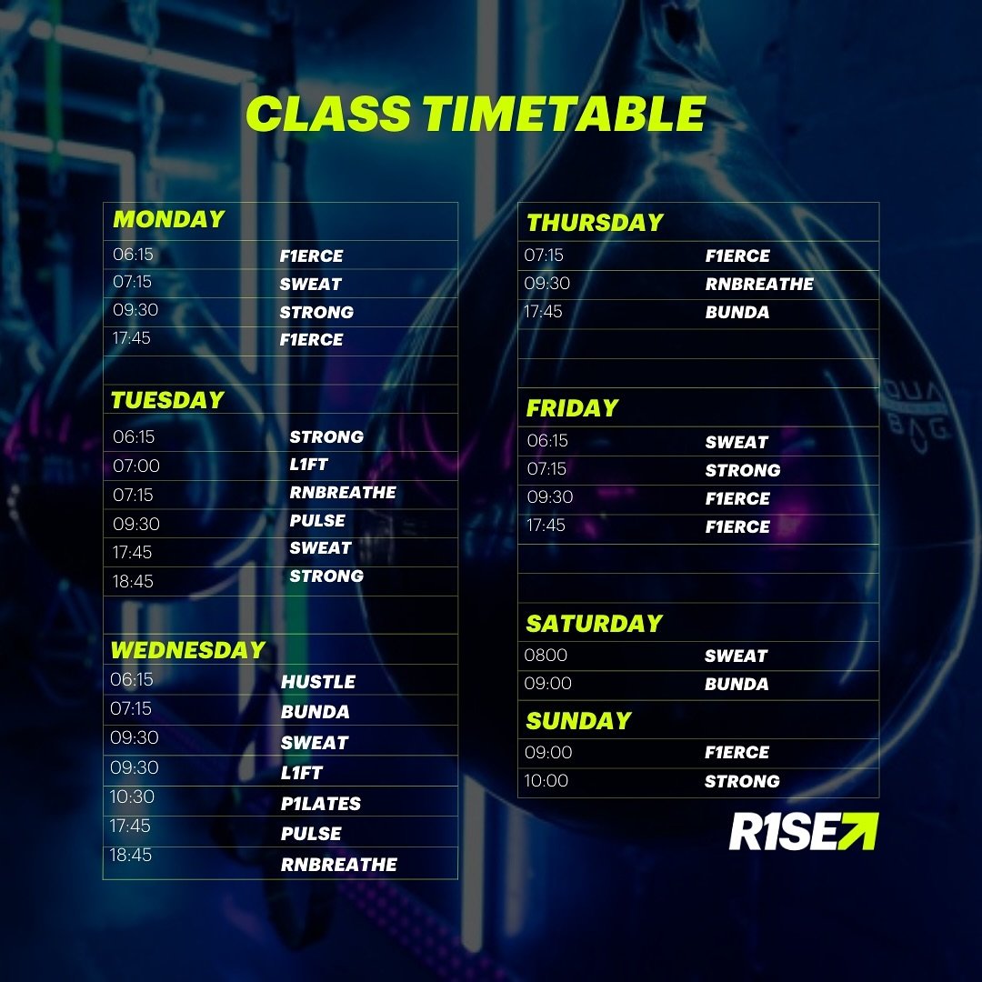 ARENA TIMETABLE APRIL&hellip; 👀💪🏼🔥

Yes gang, here&rsquo;s our latest timetable, we&rsquo;ve had to make a couple of tweaks due to instructor availability so check out any changes ahead of booking your fave classes! 🤪✌🏼

Members &amp; non membe