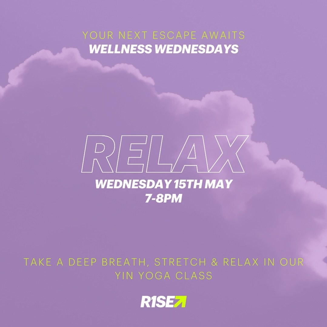 YOUR NEXT ESCAPE AWAITS ✨ Join @r1se_faye for our next WELLNESS WEDNESDAY. 

Time for a gentle stretch and RELAX in our Yin Yoga class.🧘&zwj;♀️ 

Wednesday 15th May, 7-8pm 

This is a FREE class for members and non-members to be still and restore ba