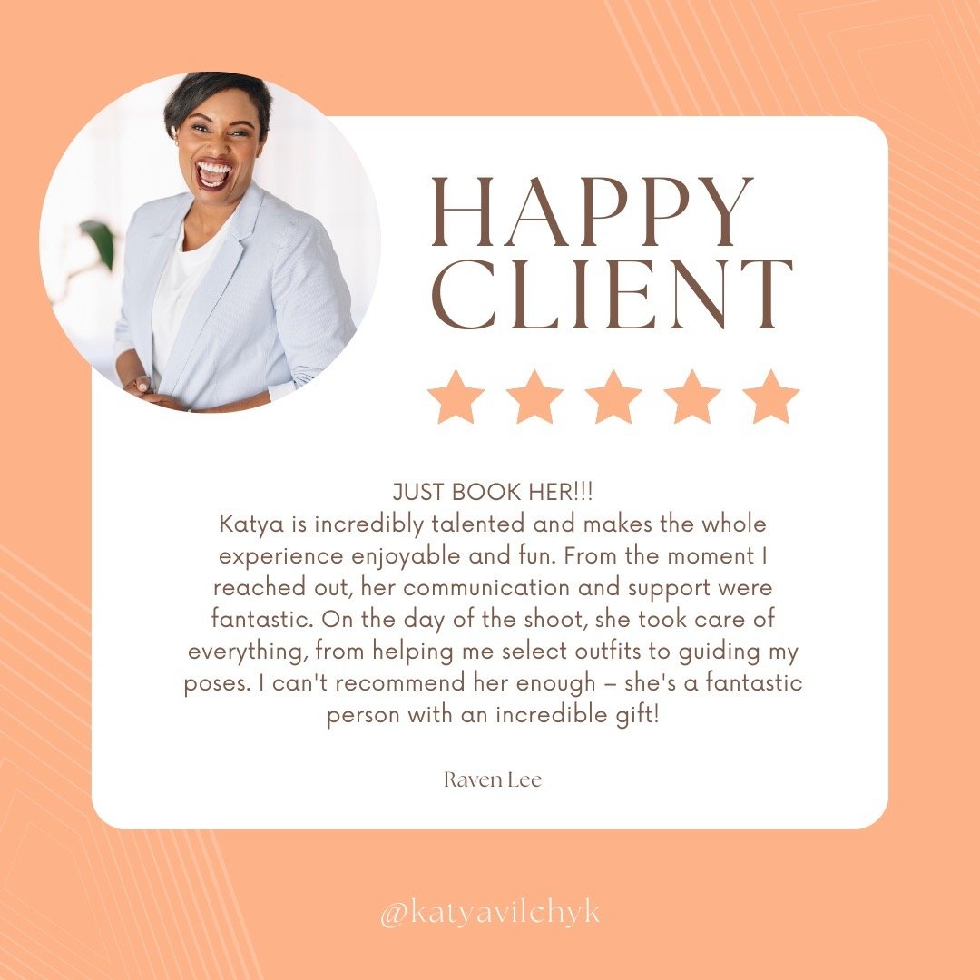Thank you @ravenleeconsulting for this glowing Google review:
JUST BOOK HER!!!
Katya is hands down gifted at what she does. However, it's not just her talent behind the camera that makes her truly special. Her ability to put you at ease and make some