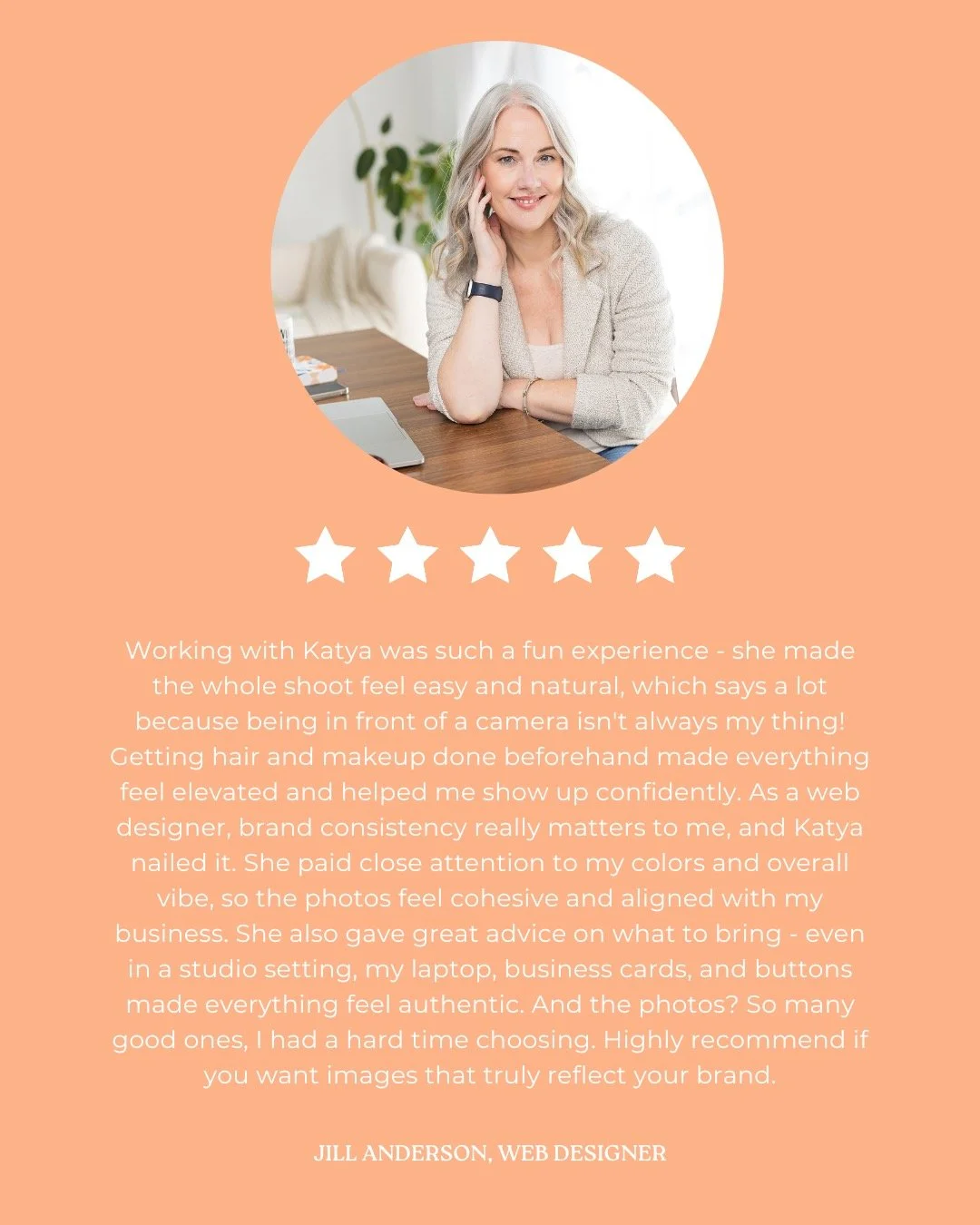 I love when client leave me Google Reviews. Today I received my 48th 5 star review - thank you @jilllynndesign!