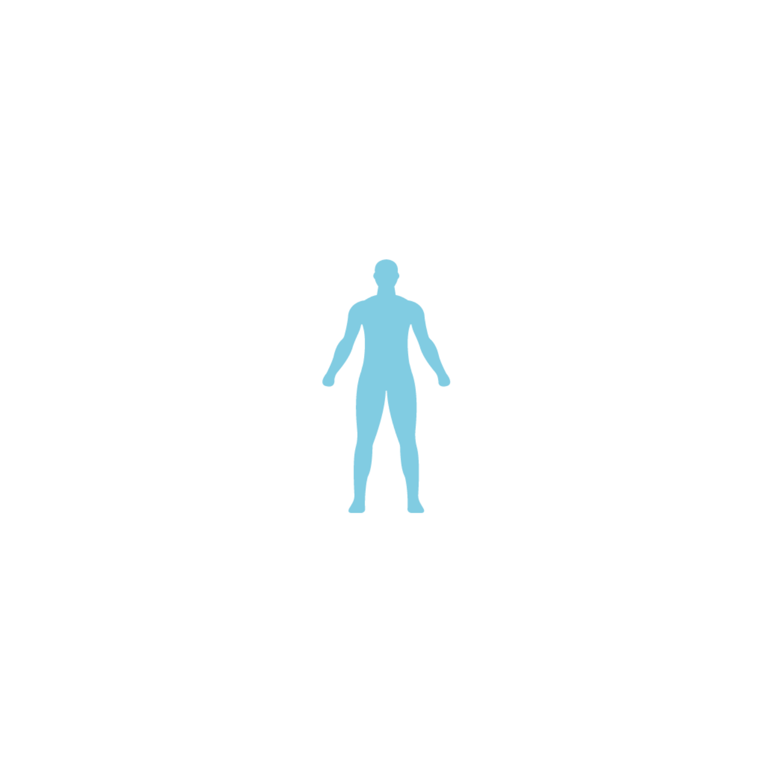Diagram showing human body with labels highlighting body parts such as head, torso, arms, and legs.