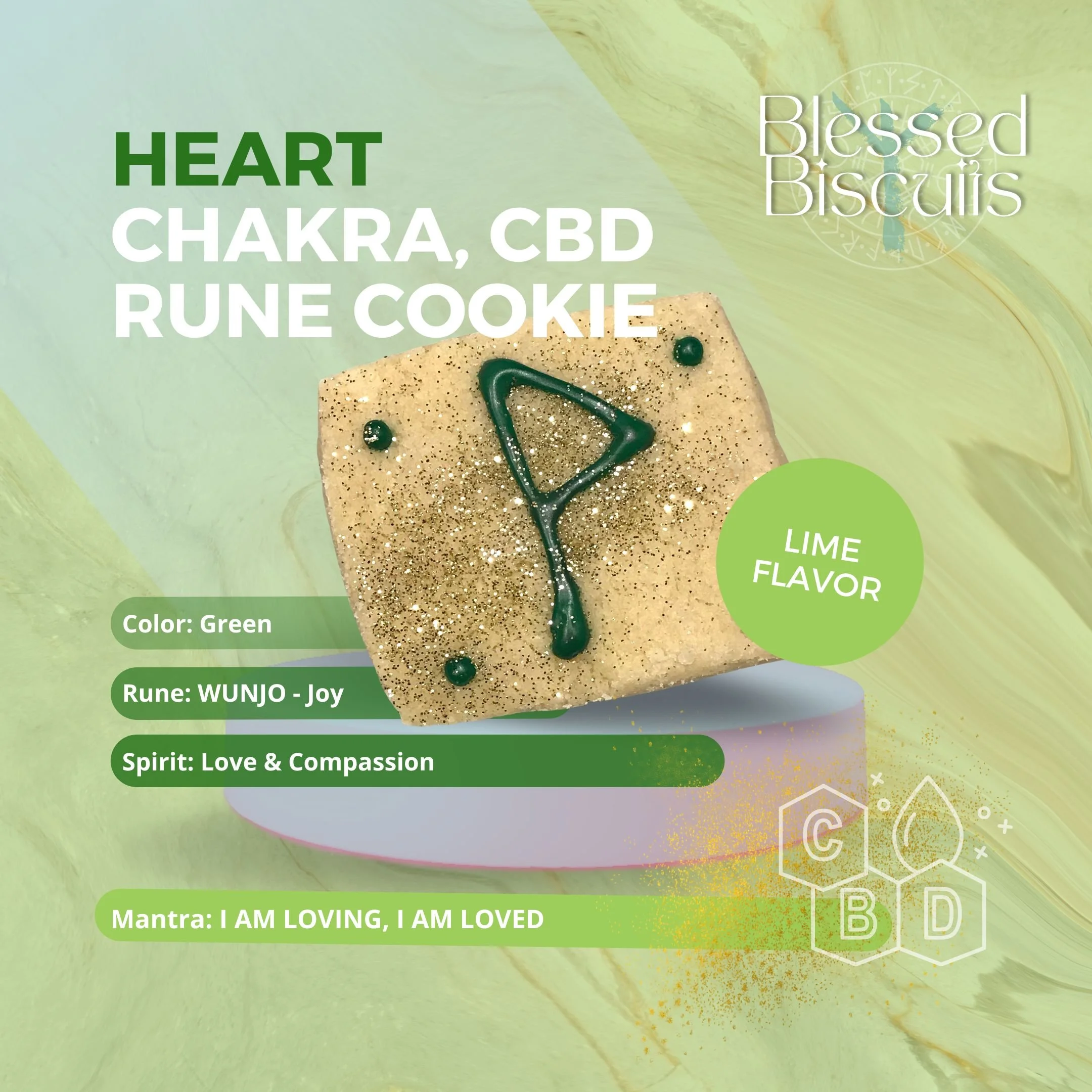 Lime Heart Chakra Biscuit — Wildfire Haven Blessed Biscuits The