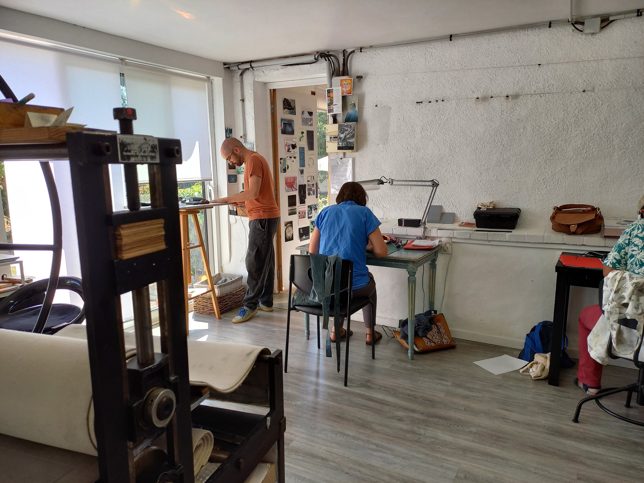 formation burin avec Catherine Gillet et labo Estampe