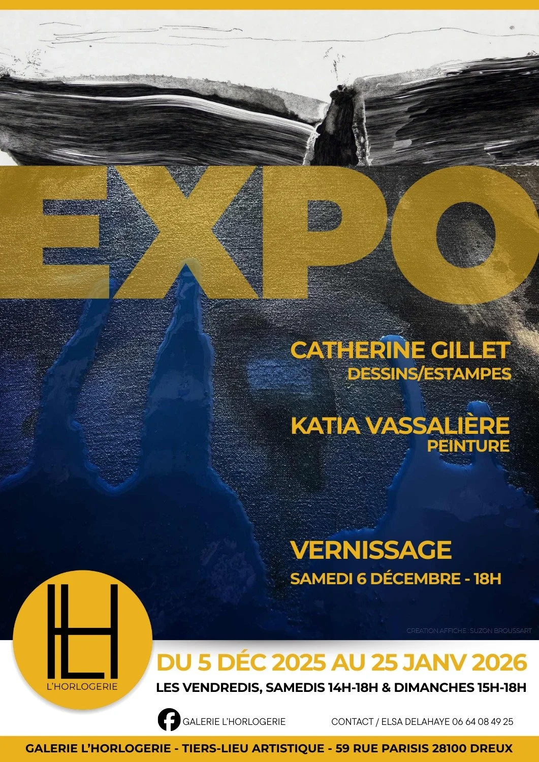 Expo Catherine Gillet & Katia Vassalière, l'Horlogerie, Dreux