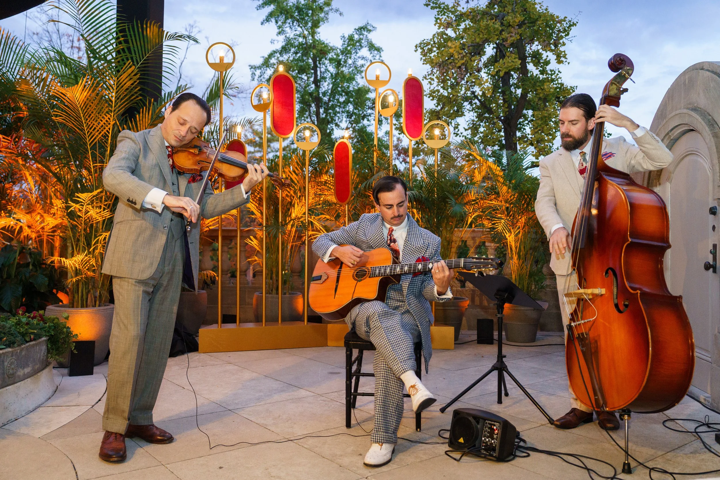 Jazz trio performing at an elegant NYC private event