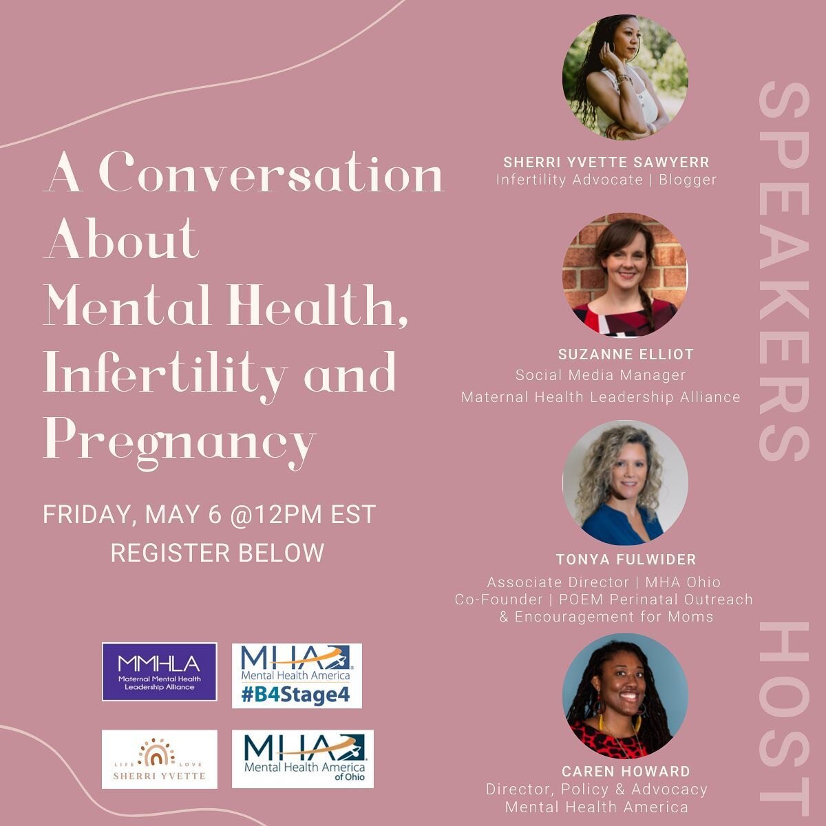 May is Mental Health Awareness Month and Maternal Mental Health Awareness Month, which is kicked off with Maternal Mental Health Awareness Week.

Join us this Friday, May 6th at 12:00-12:45 PM EDT for @mentalhealthamerica&rsquo;s Conversation About M