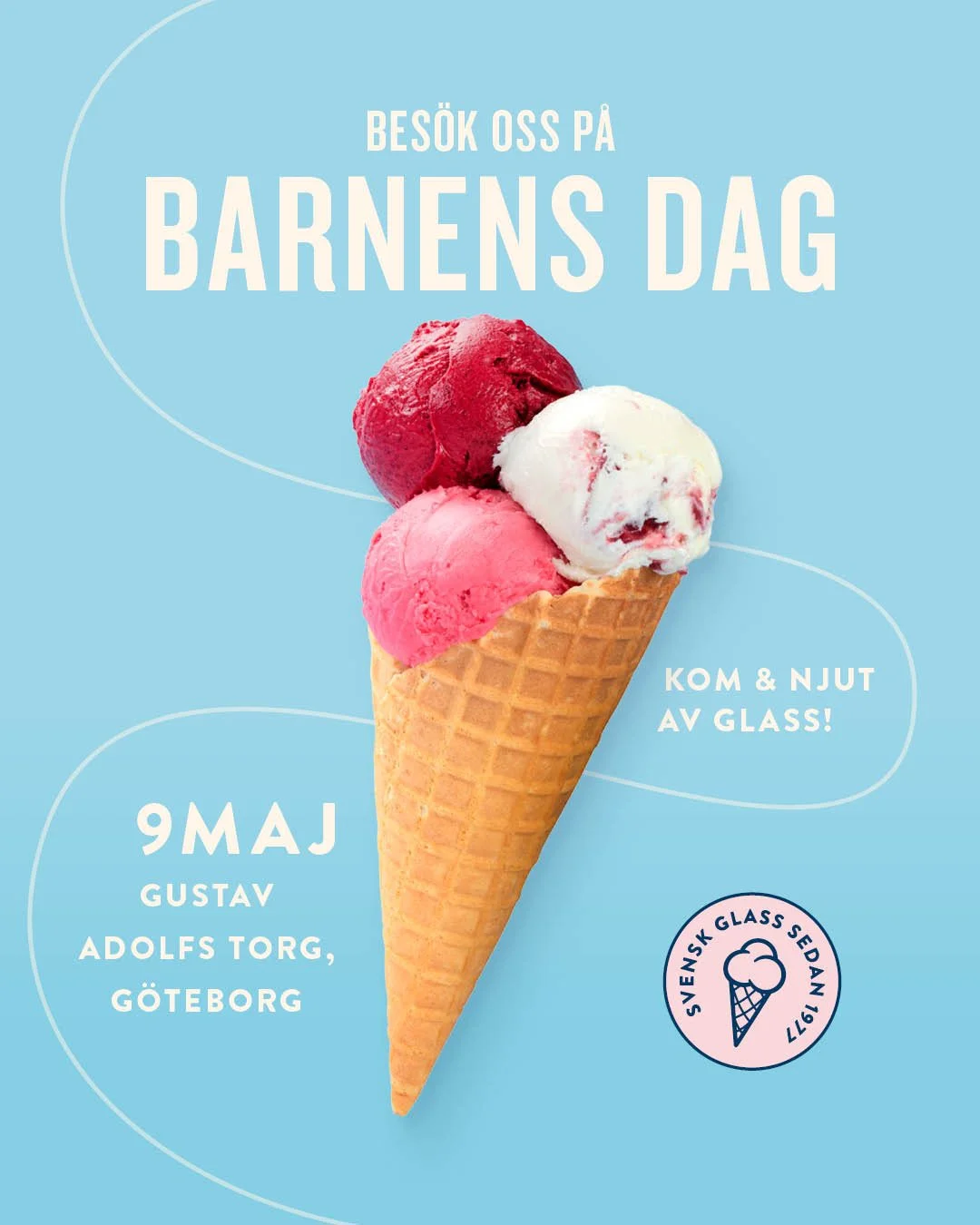 Imorgon l&ouml;rdag 9/5 firar vi Barnens Dag i G&ouml;teborg! Kom och glassa med oss p&aring; Gustav Adolfs Torg! 🎈 #lejonetochbj&ouml;rnen #svensksuperpremiumglass #v&auml;rdattdela #barnensdag  #barnensdaggbg #barnensdagg&ouml;teborg #innerstadeng
