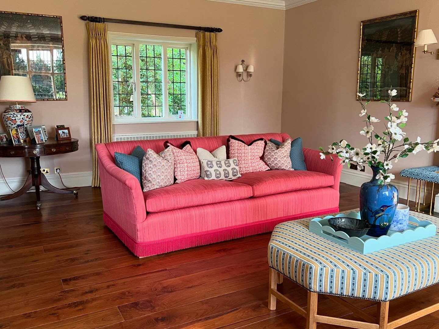 Beautiful drawing room curtains we made in @guygoodfellow fez weave along with an abundance of scatter cushions for our clients lovely sofas 😍