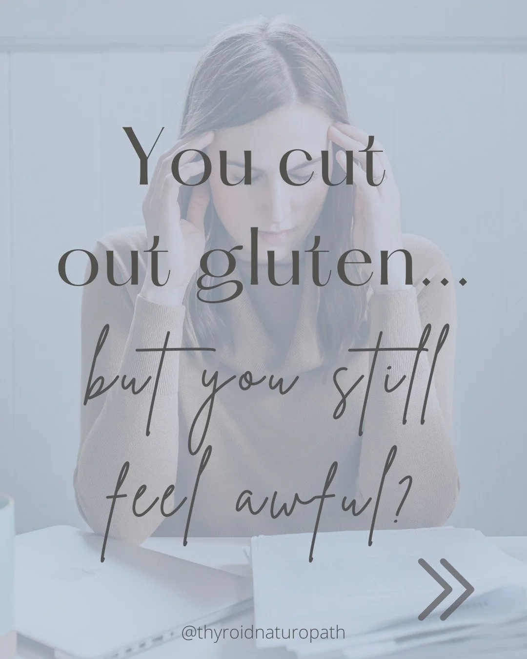You cut gluten&hellip; but you still feel awful?

You&rsquo;re not crazy. And it&rsquo;s probably not gluten.

You&rsquo;ve tried every &ldquo;thyroid diet.&rdquo;

Gluten-free, dairy-free, sugar-free&hellip; yet you still feel tired, foggy, and infl