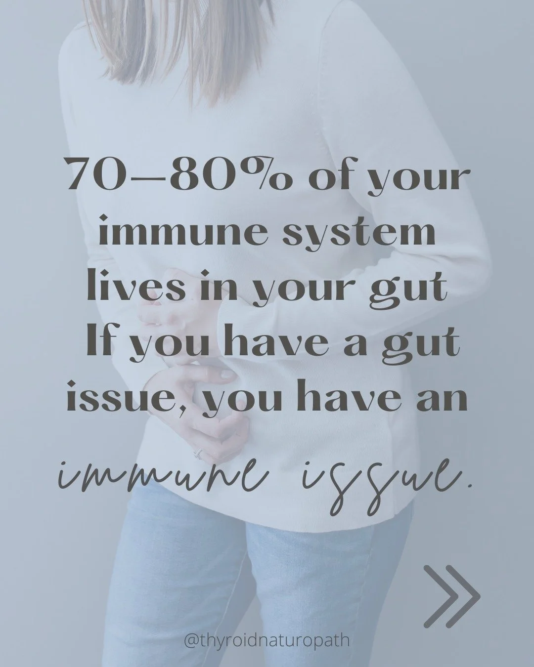 Did you know that 70&ndash;80% of your immune system lives in your gut?

That means if your gut is inflamed &mdash; which, if you have an autoimmune thyroid condition, it almost certainly is &mdash; your immune system is being triggered on a continuo