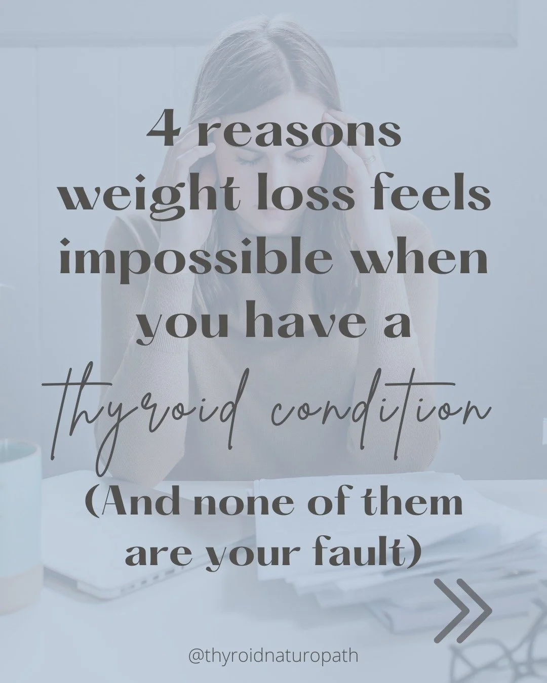 There&rsquo;s not one reason weight loss feels hard when you have a thyroid condition. There are four. And they all feed into each other.
 
Swipe to see exactly what&rsquo;s working against you 👉
 
Once you understand the why, the what-to-do becomes
