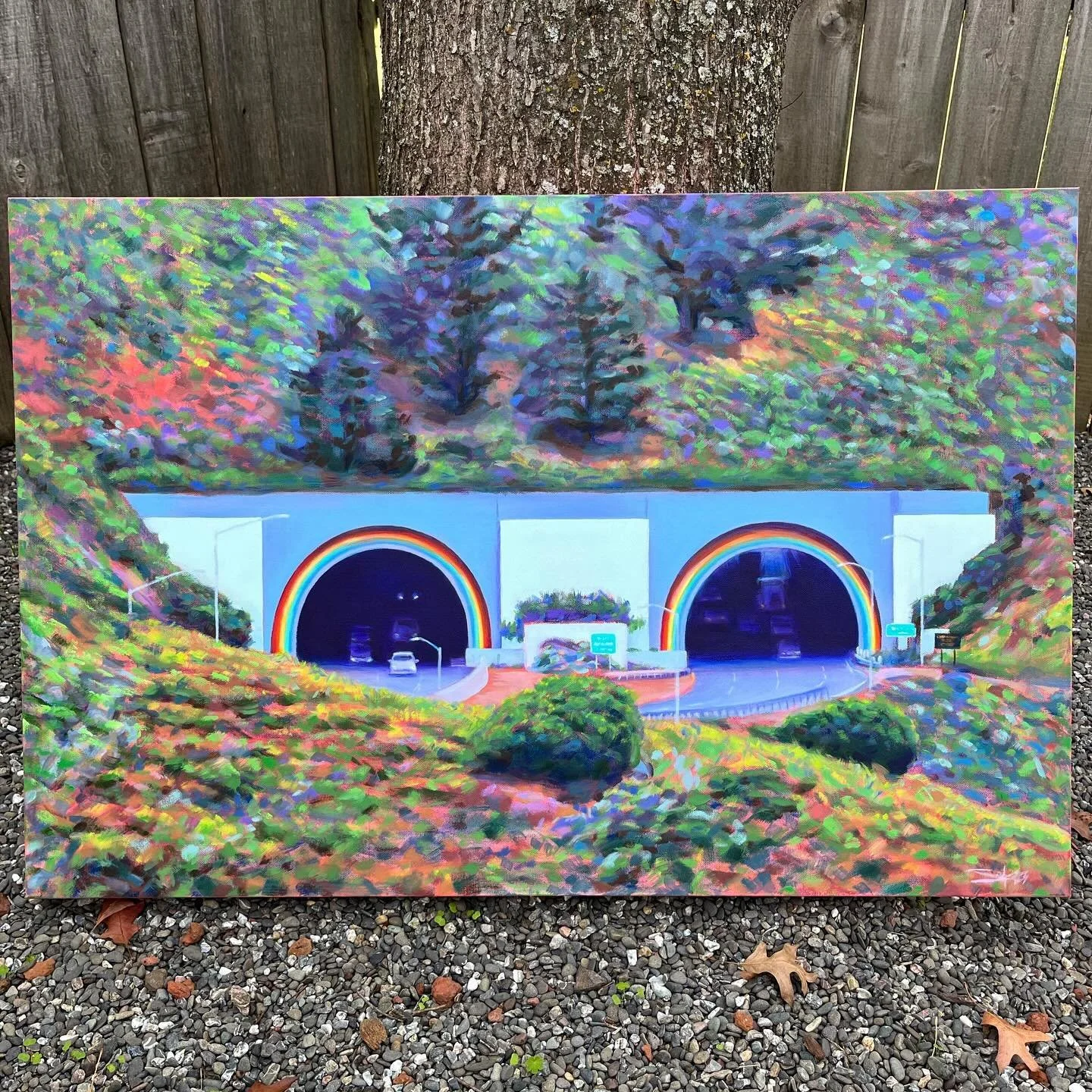 Sooo glad @cold_beat asked me to make this. It was such a fun and eye opening challenge! And it truly couldn&rsquo;t have gone to a better home.

Stay tuned for prints!! 🌈 

Robin Williams Tunnels, 24x36&rdquo; oil on canvas

Happy holidays and #cea