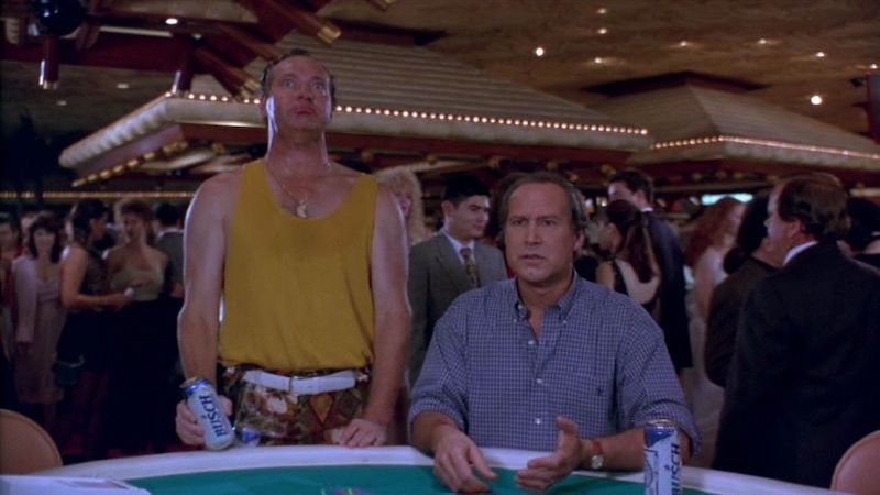 Vegas Vacation (1997) has a subplot about Clark Griswold losing all of his  family's savings at a blackjack table. This is a reference to the fact that  I am in Vegas and