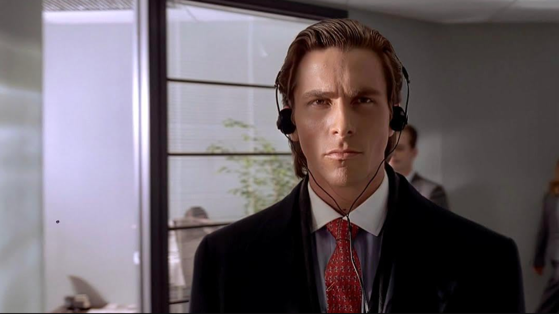 AMERICAN PSYCHO (2000) Christian Bale headphones 2