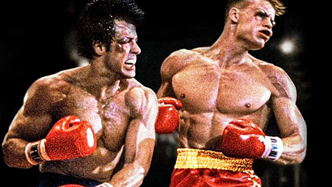 ROCKY IV (1985) Sylvester Stallone and Dolph Lundgren