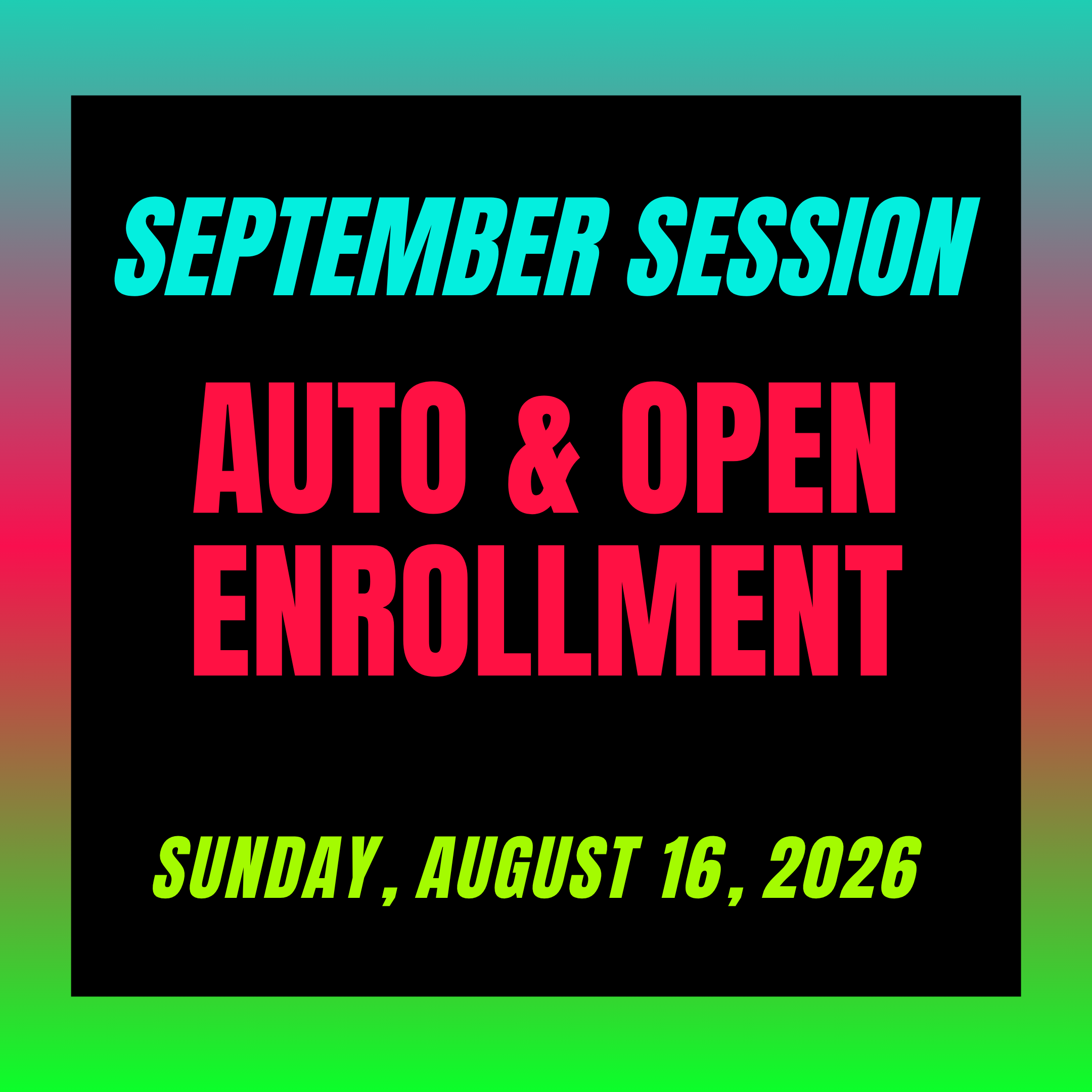 September Session Enrollment
