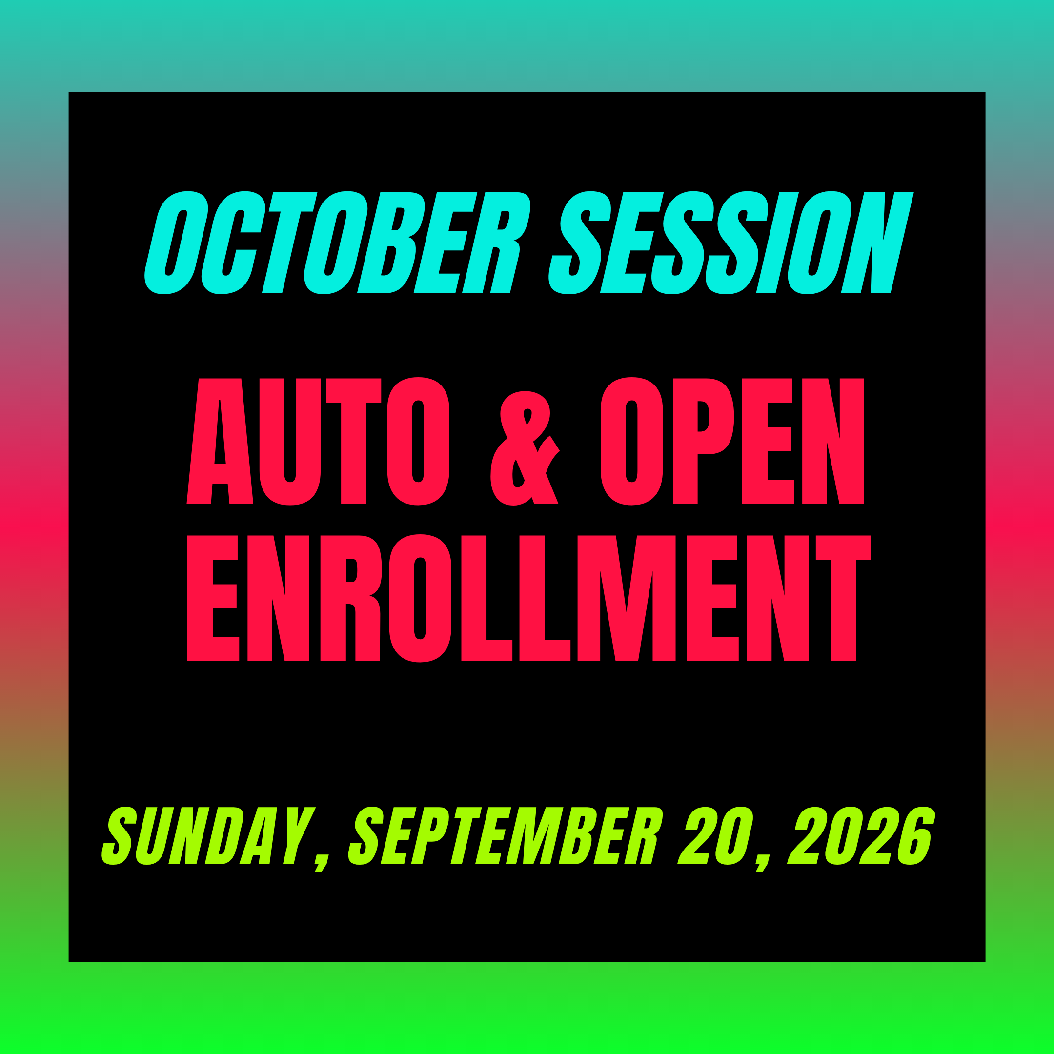 October Session Enrollment
