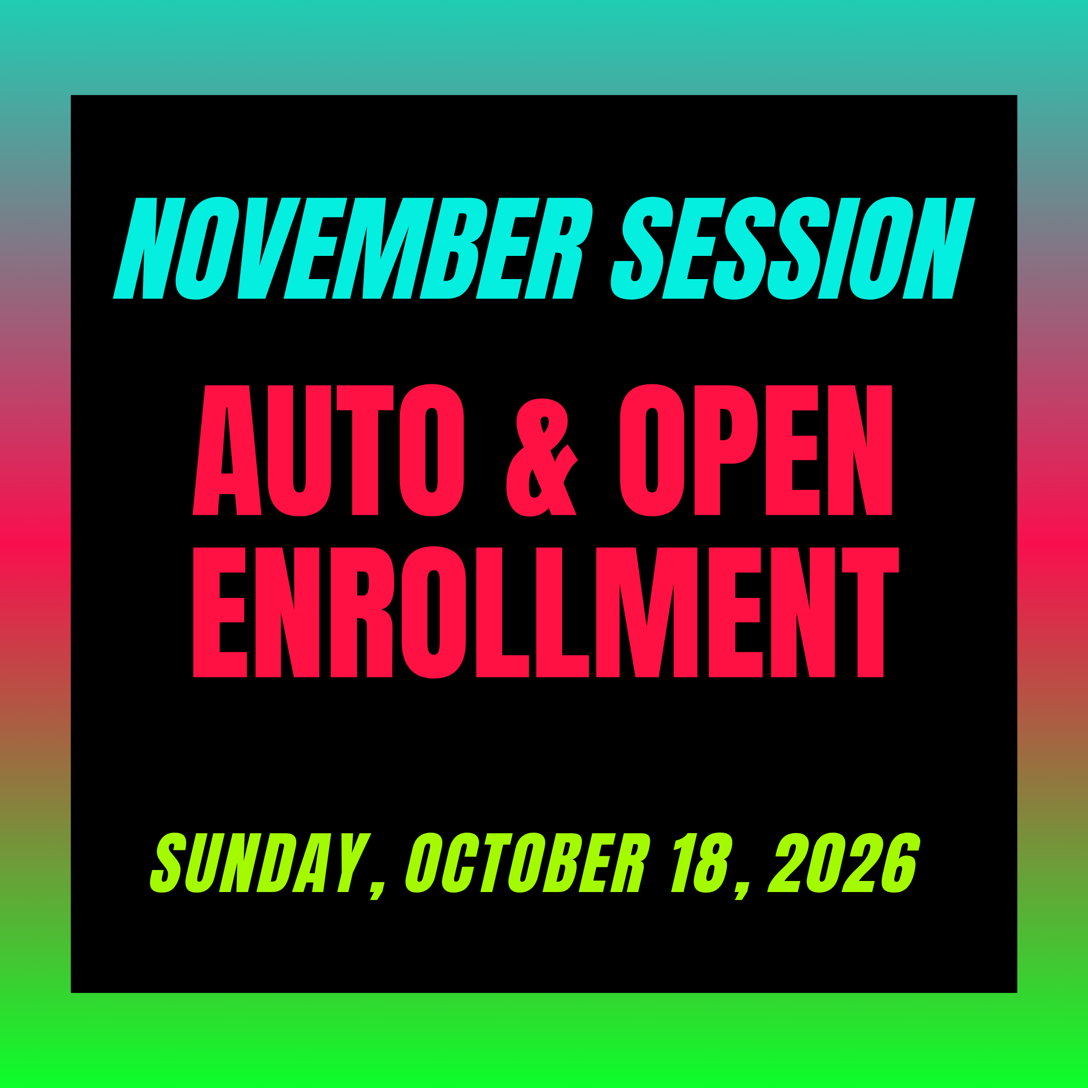 November Session Enrollment