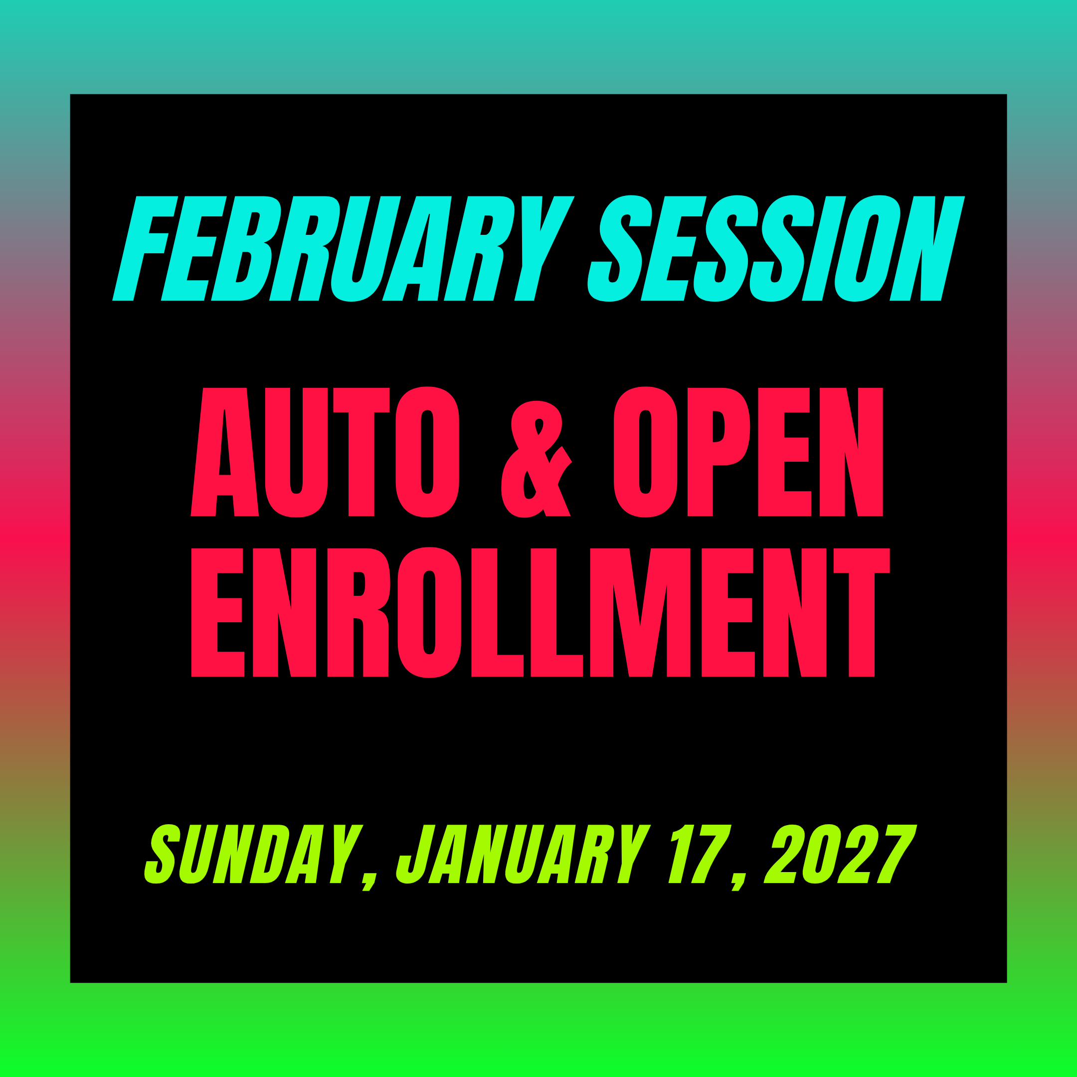 February Session Enrollment