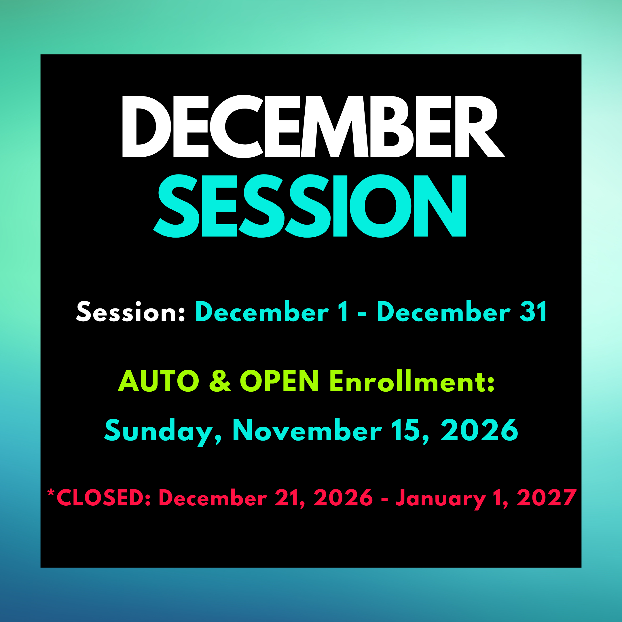 December Rec Session