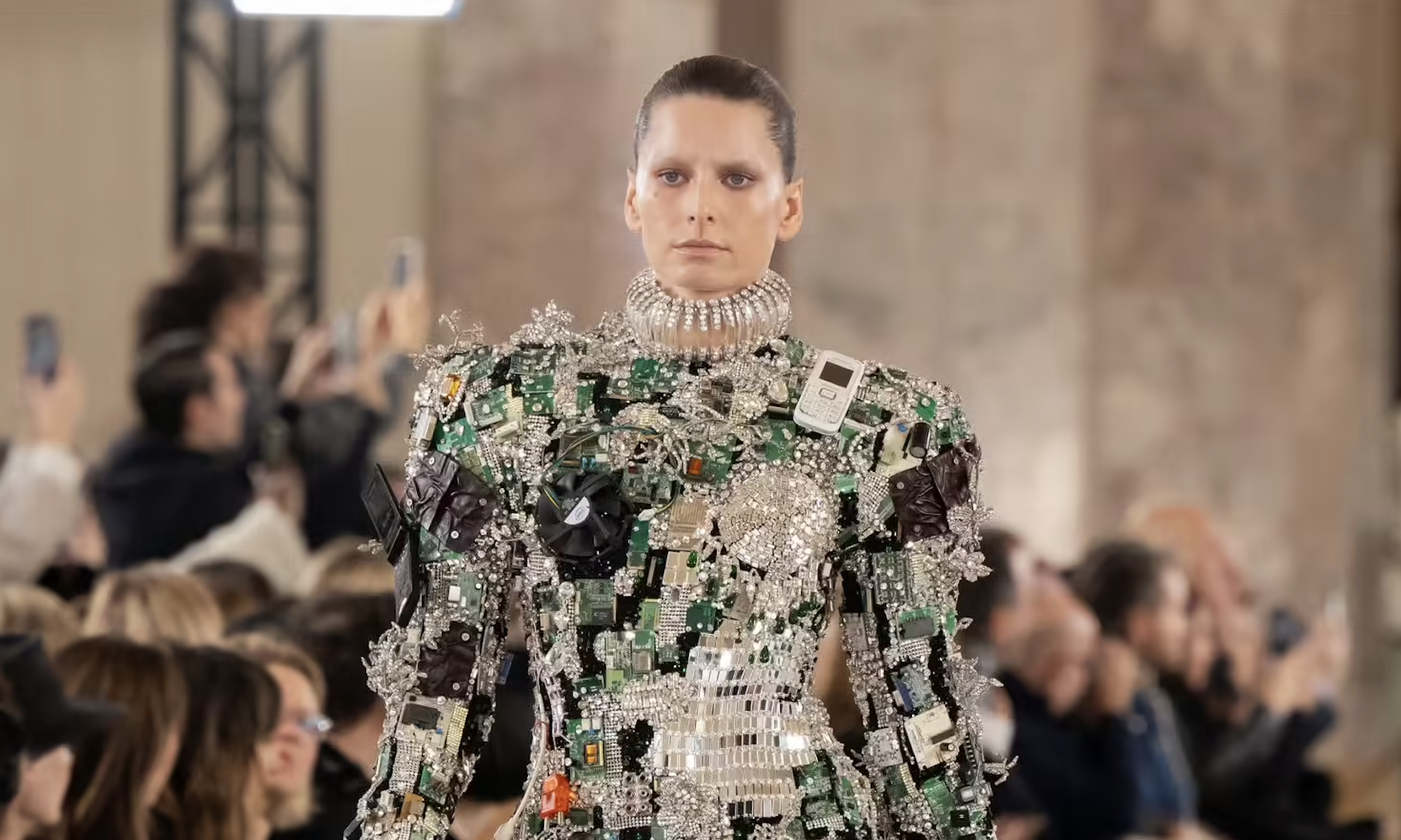 Nostalgic tech meets fashion on the runway at Schiaparelli couture show