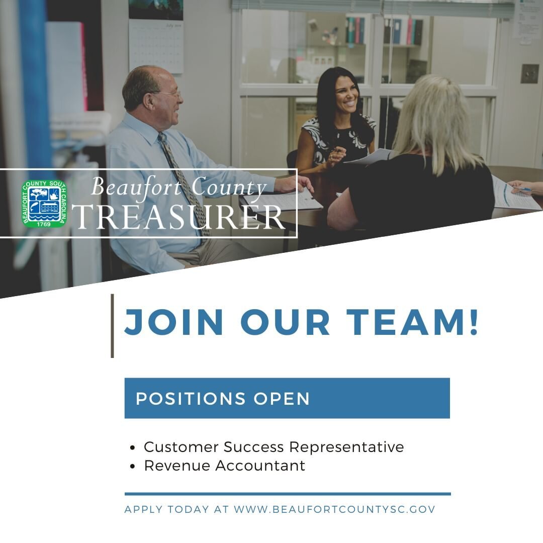 Join our team!! Apply today at BeaufortCountySC.gov.