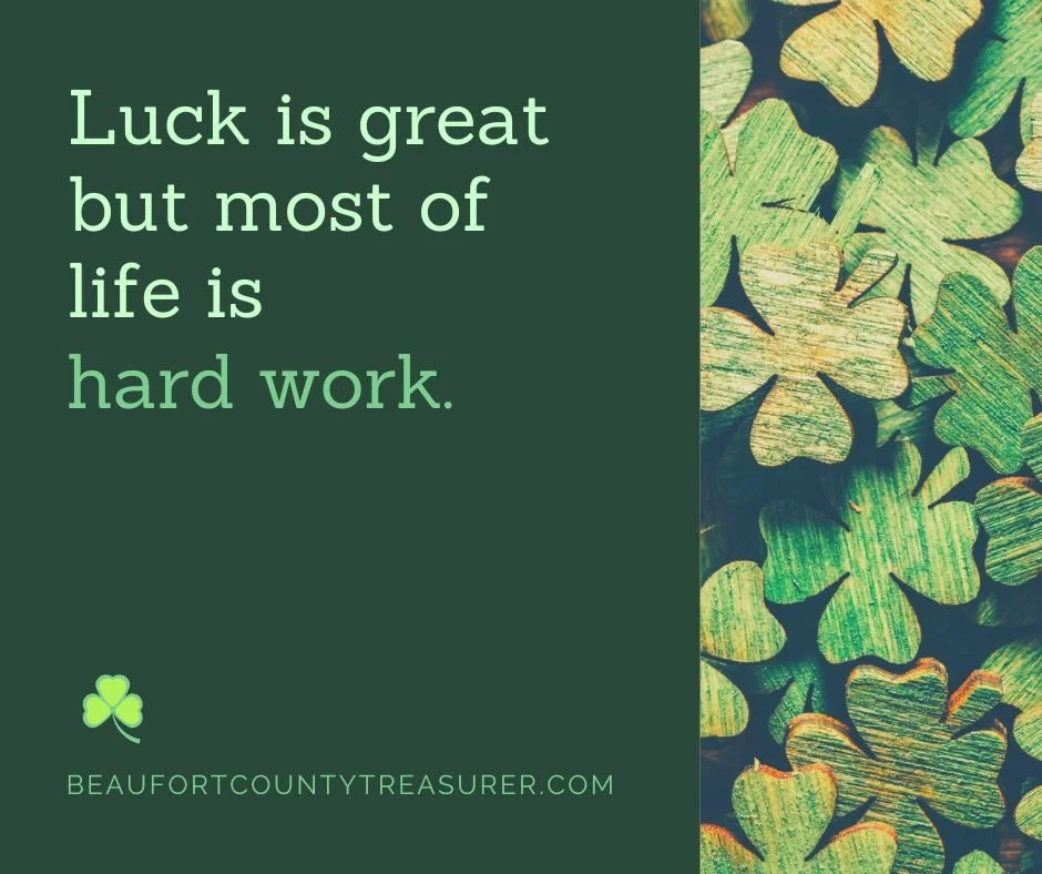 🍀 Motivational Monday 🍀

Luck is great&hellip; but most of life isn&rsquo;t luck. It&rsquo;s hard work.

This St. Patrick&rsquo;s Day season, remember: luck may open a door, but hard work is what carries you through it.

Keep showing up. Keep putti