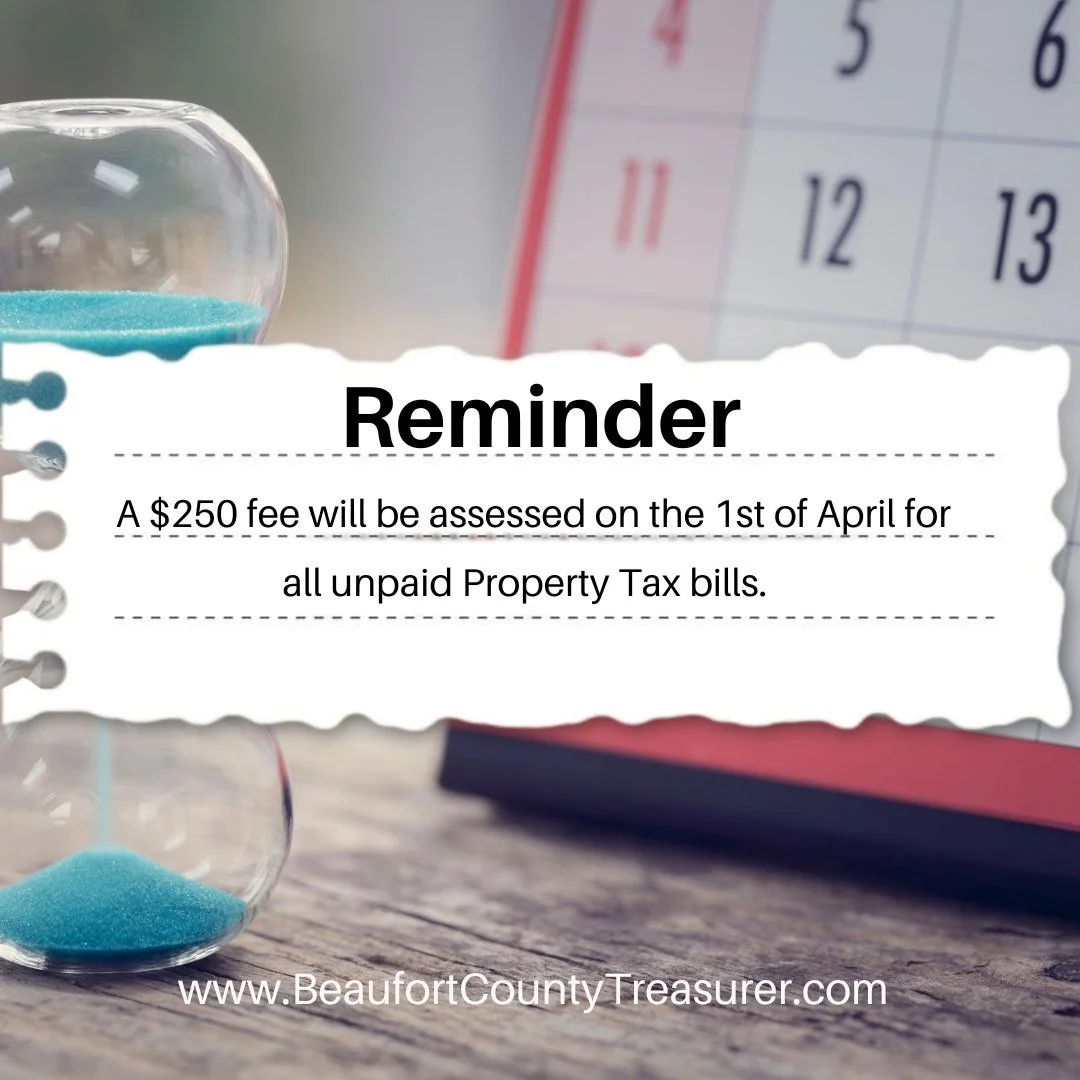 🚨 ¡Esto no es ninguna broma del Día de los Inocentes!

¡Mañana es el último día para pagar!

El 1 de abril se aplicará un recargo de 250 dólares a todas las facturas de impuestos sobre la propiedad pendientes de pago.

No te quedes sin saber qué hacer, paga ahora en myBeaufortCounty.com.

#Plazo #BeaufortCountySC #Prop