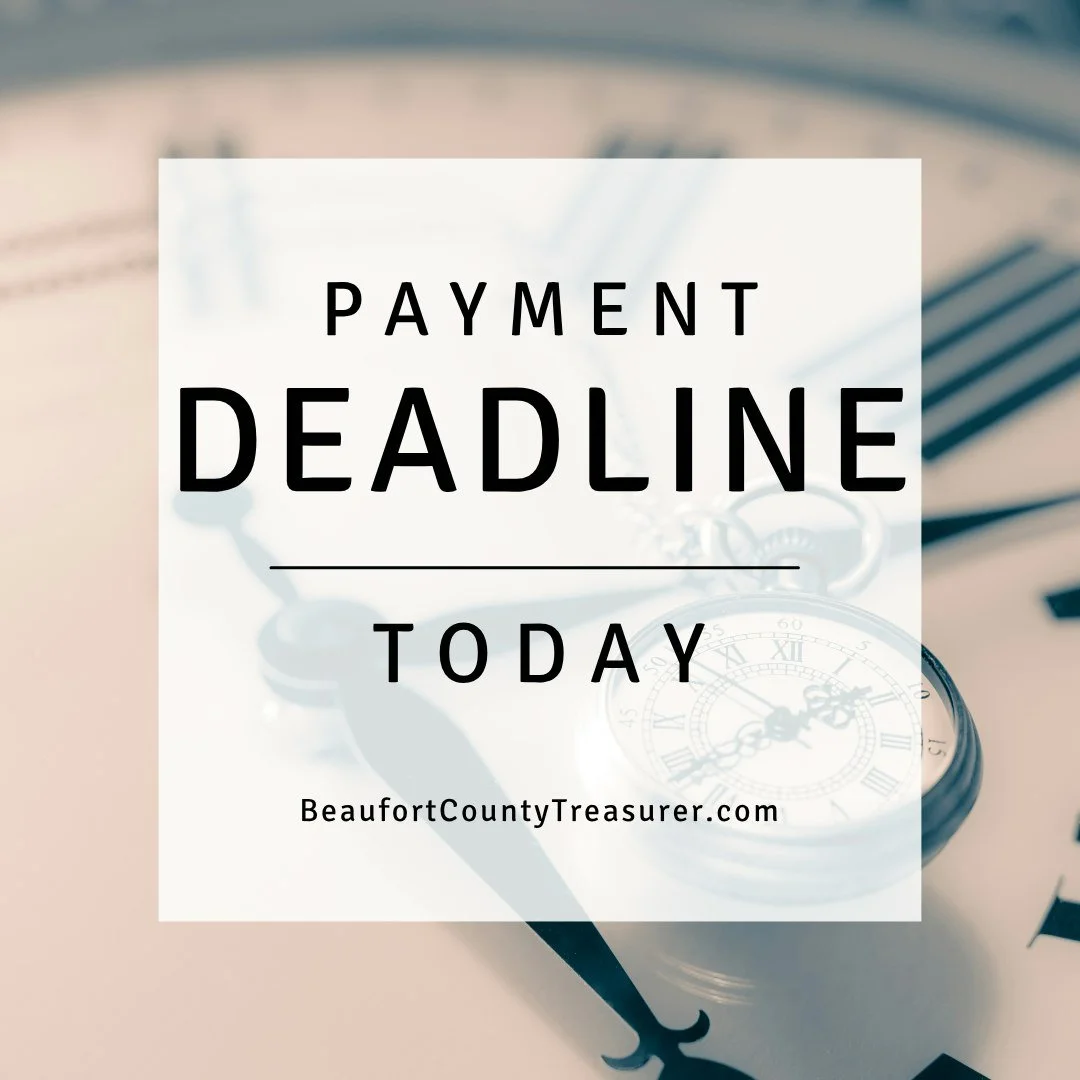 🚨 Important Delinquent Tax Reminder 🚨

Today is the last day to pay delinquent taxes before an additional $150 fee is added to your account.

If your delinquent taxes remain unpaid, additional fees may be applied as the account progresses through t